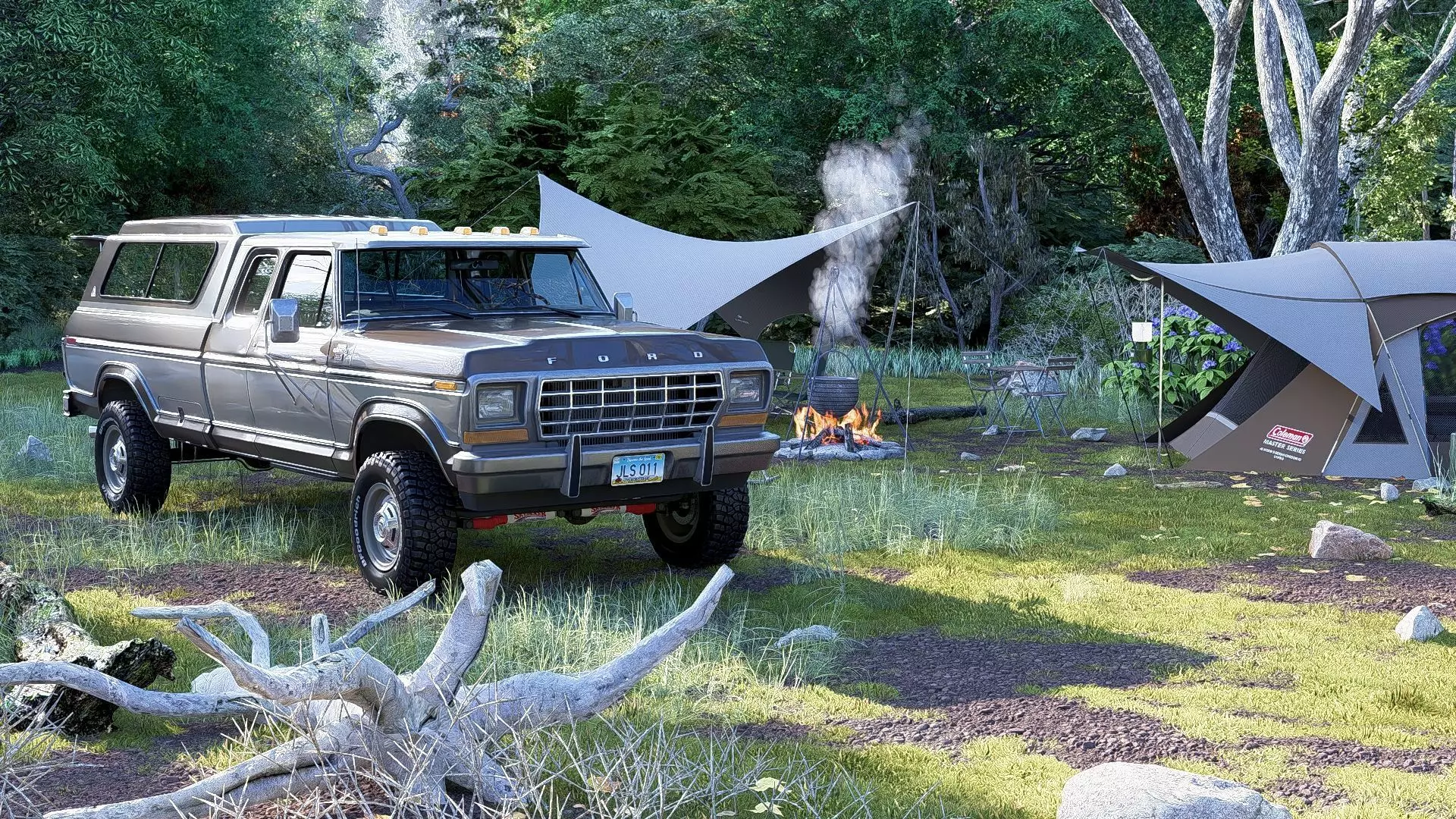 1978 F350 SuperCab with Bed Cap 3D model_43