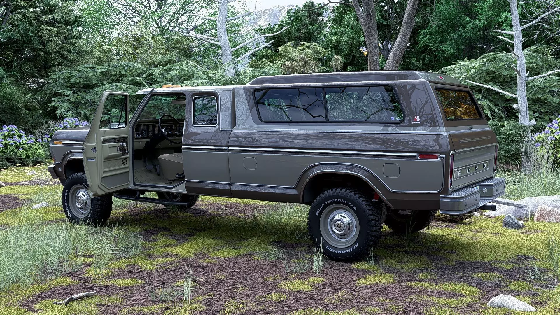 1978 F350 SuperCab with Bed Cap 3D model_37