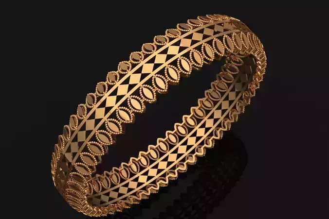 1222 Triad Echo Gold Bangle 60MM-12gm