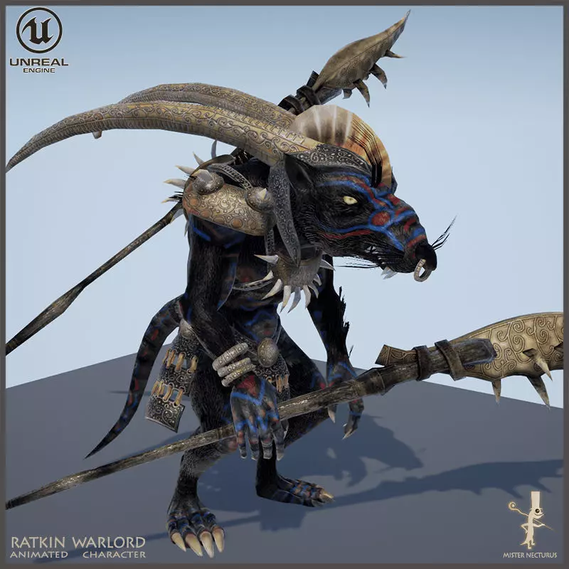 Ratkin Shaman Low-poly 3D model