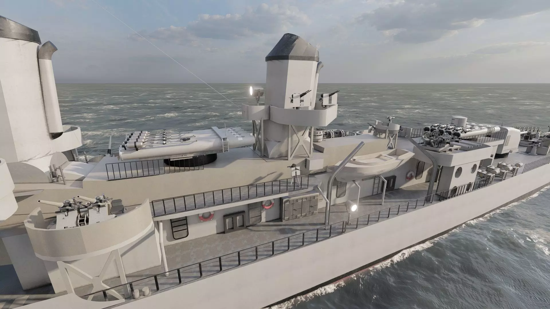 WW2 US NAVY HEAVY CRUISER   3D model_12