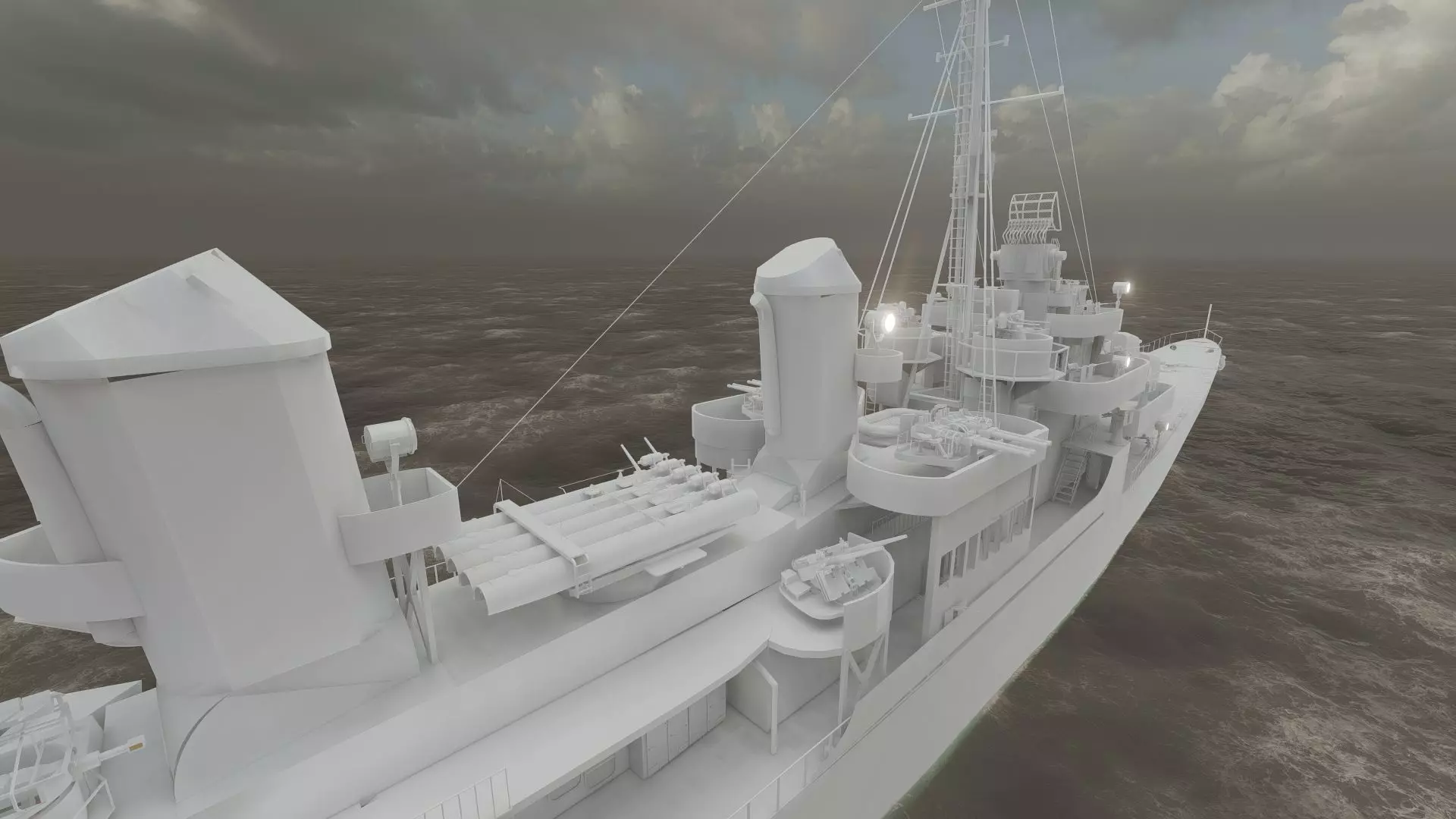 WW2 US NAVY HEAVY CRUISER   3D model_43