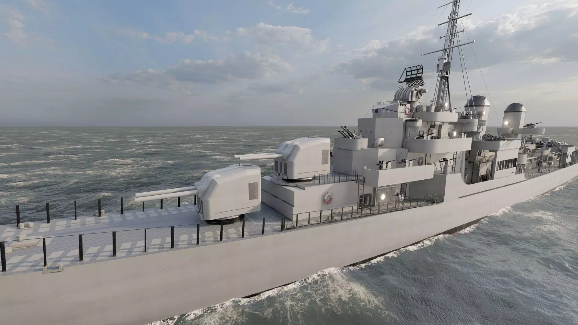 WW2 US NAVY HEAVY CRUISER   3D model_8