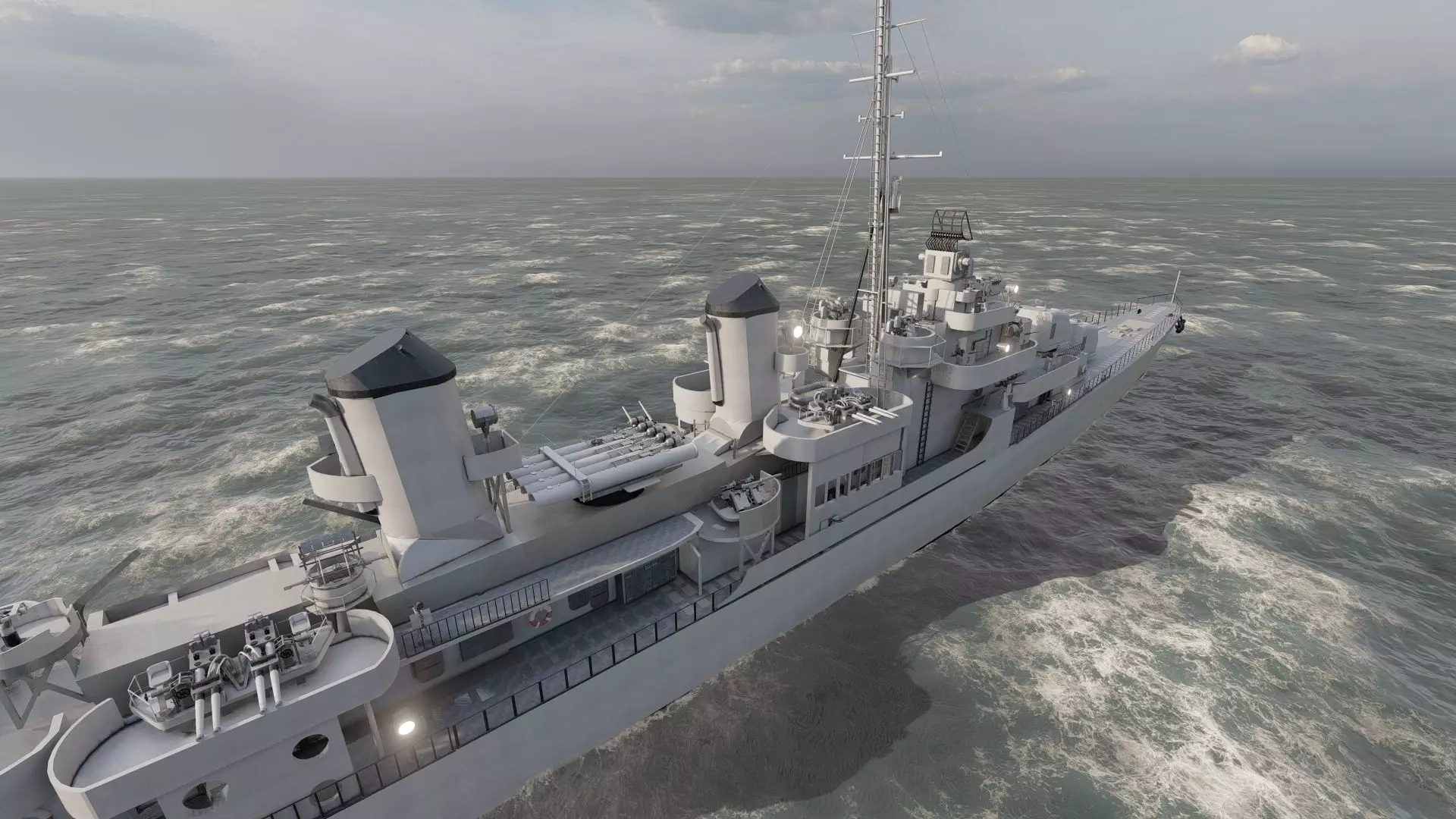 WW2 US NAVY HEAVY CRUISER   3D model_17