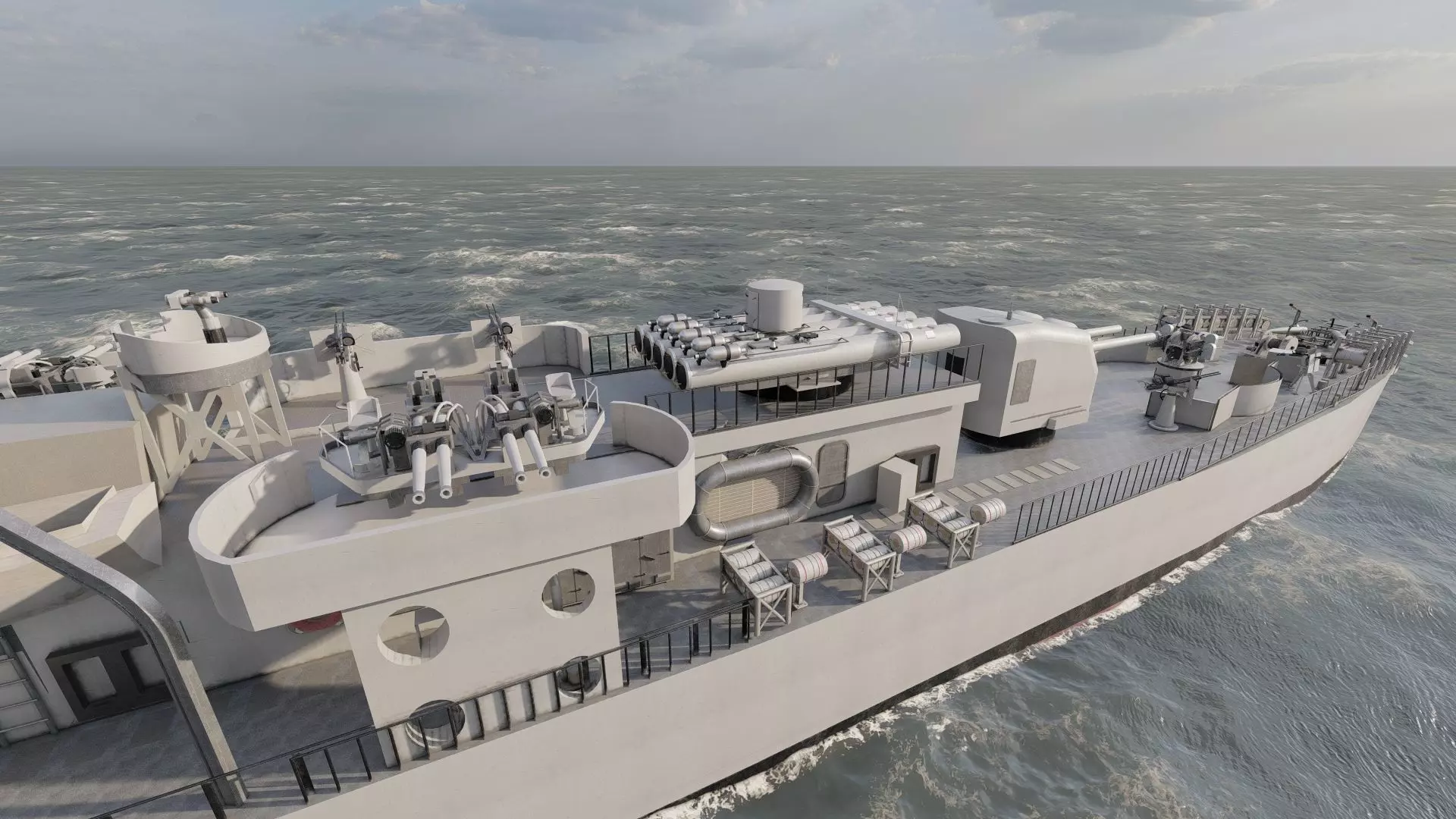 WW2 US NAVY HEAVY CRUISER   3D model_13