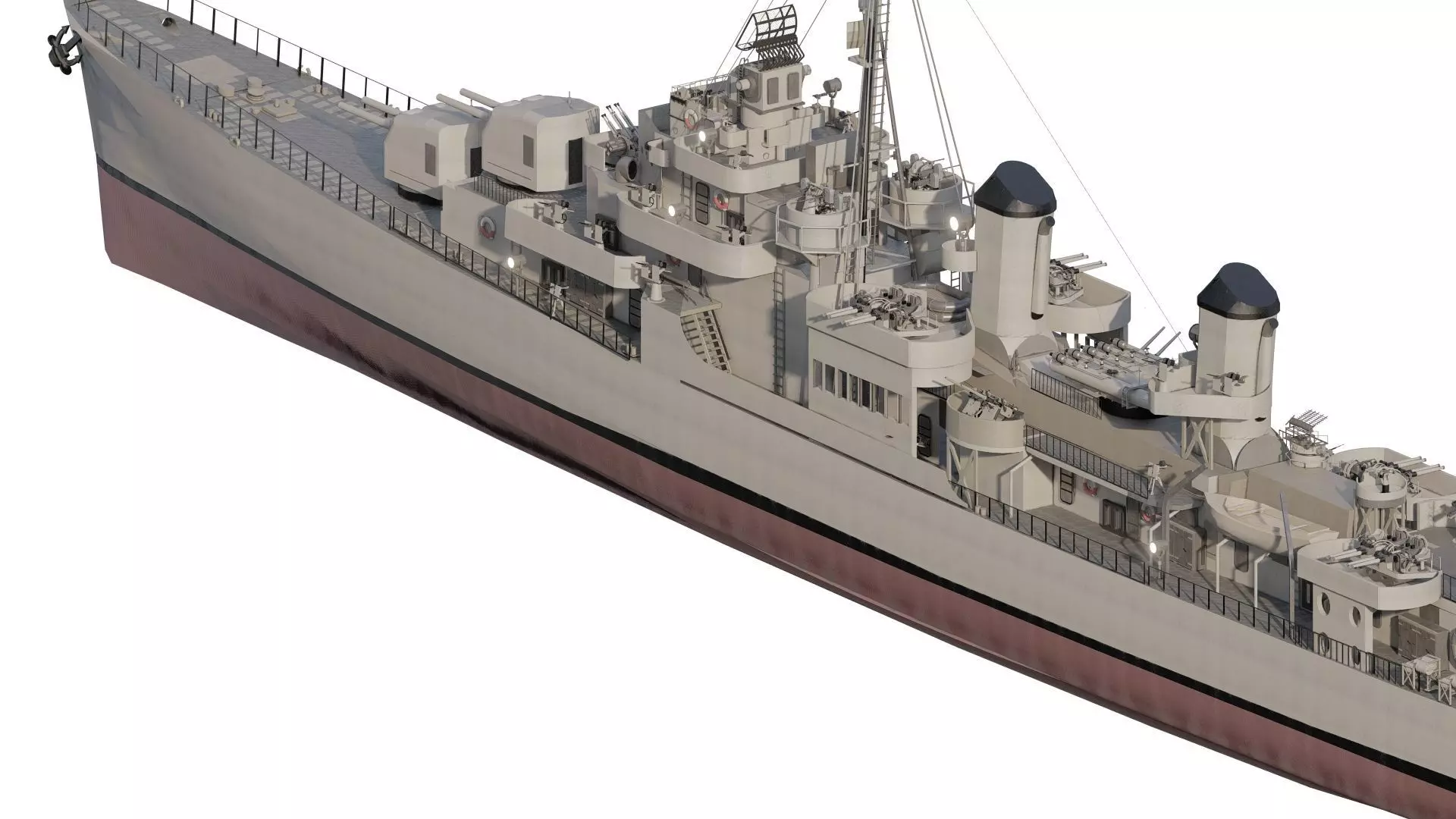 WW2 US NAVY HEAVY CRUISER   3D model_6