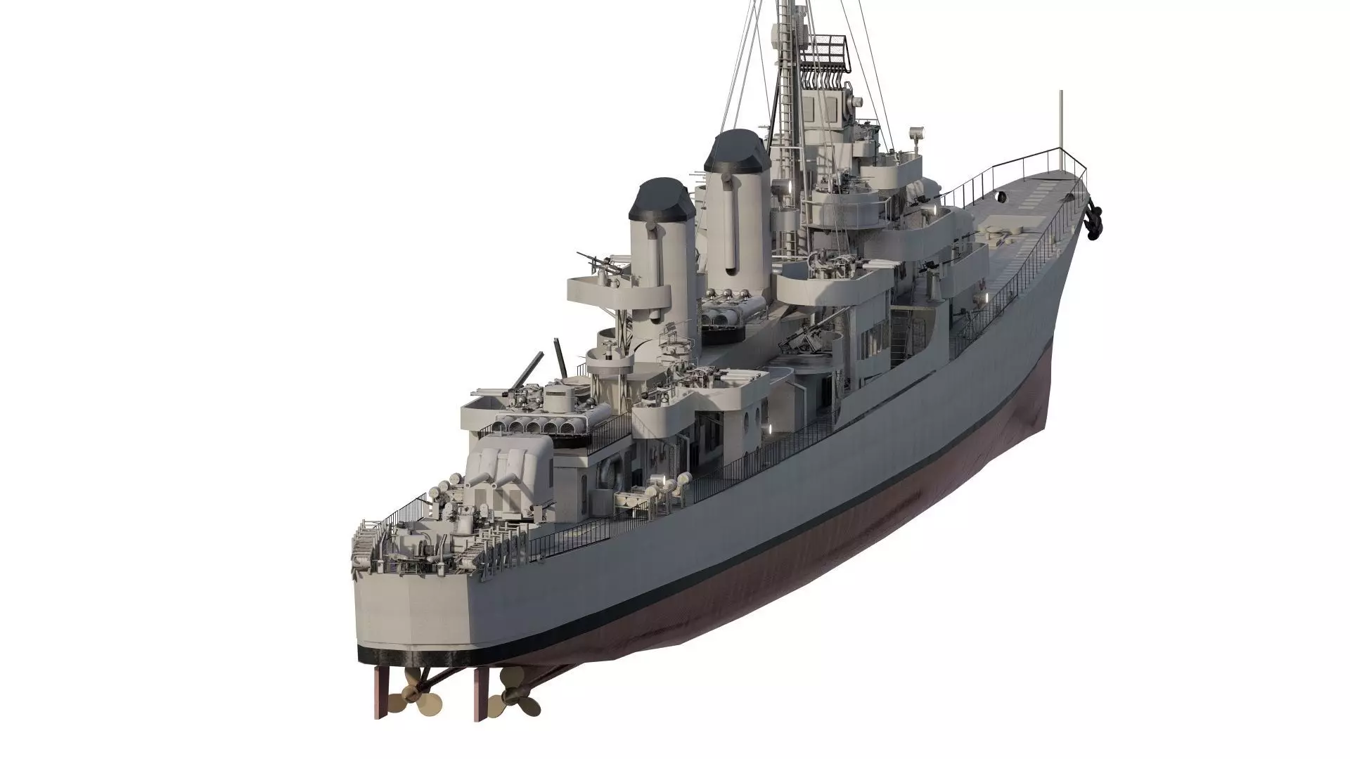 WW2 US NAVY HEAVY CRUISER   3D model_4