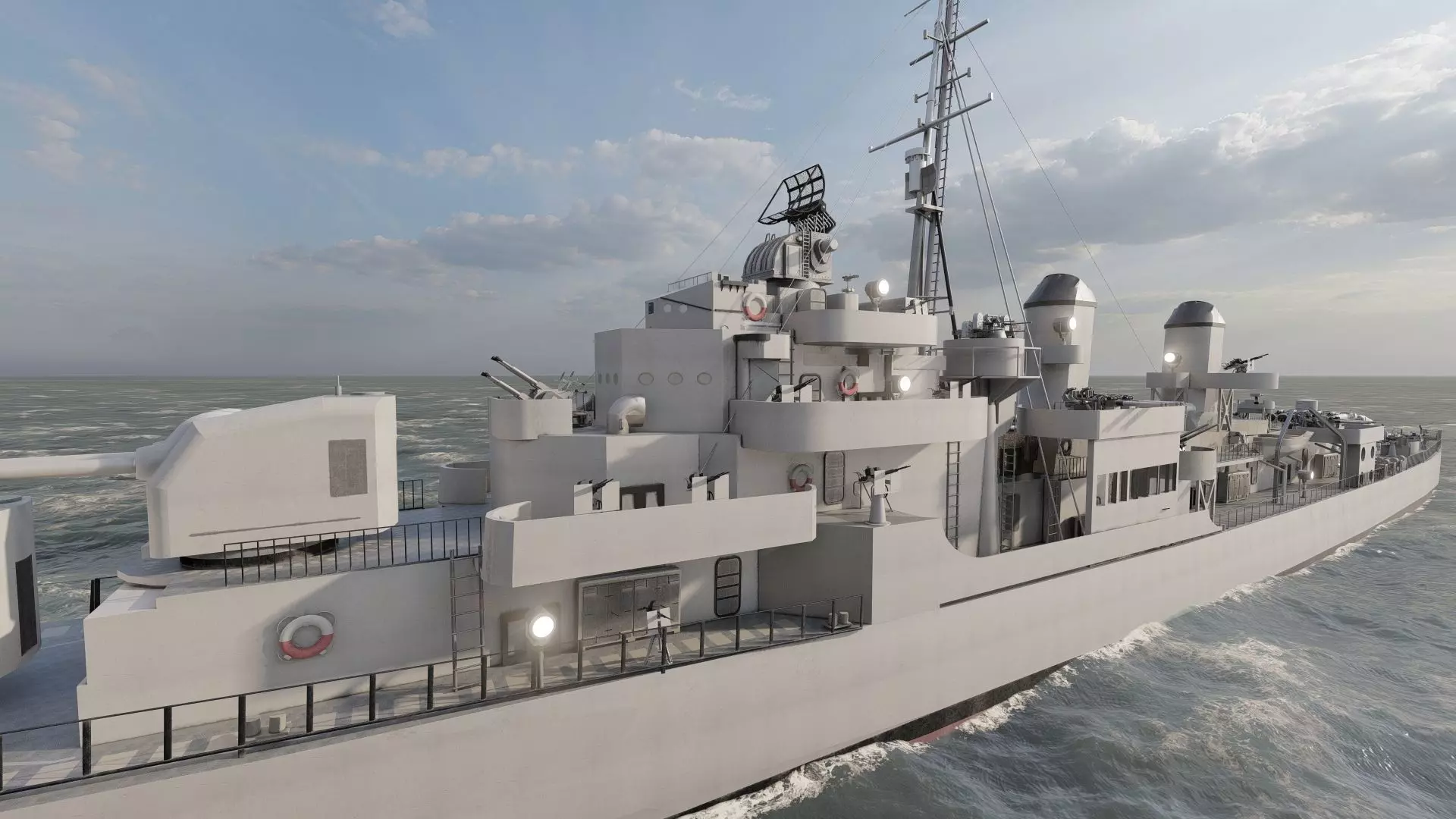 WW2 US NAVY HEAVY CRUISER   3D model_9