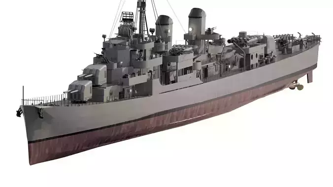 WW2 US NAVY HEAVY CRUISER   3D model