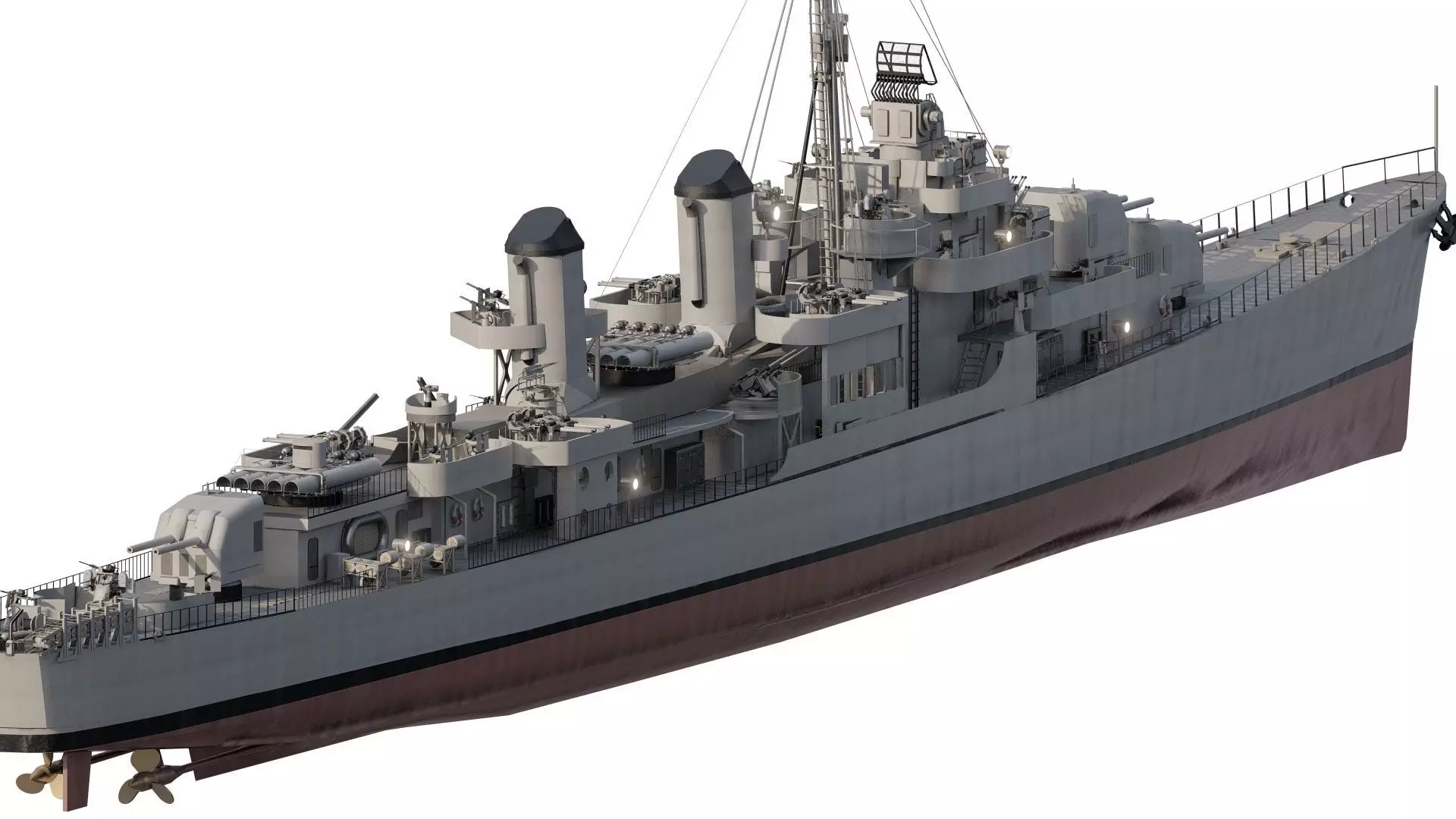 WW2 US NAVY HEAVY CRUISER   3D model_3