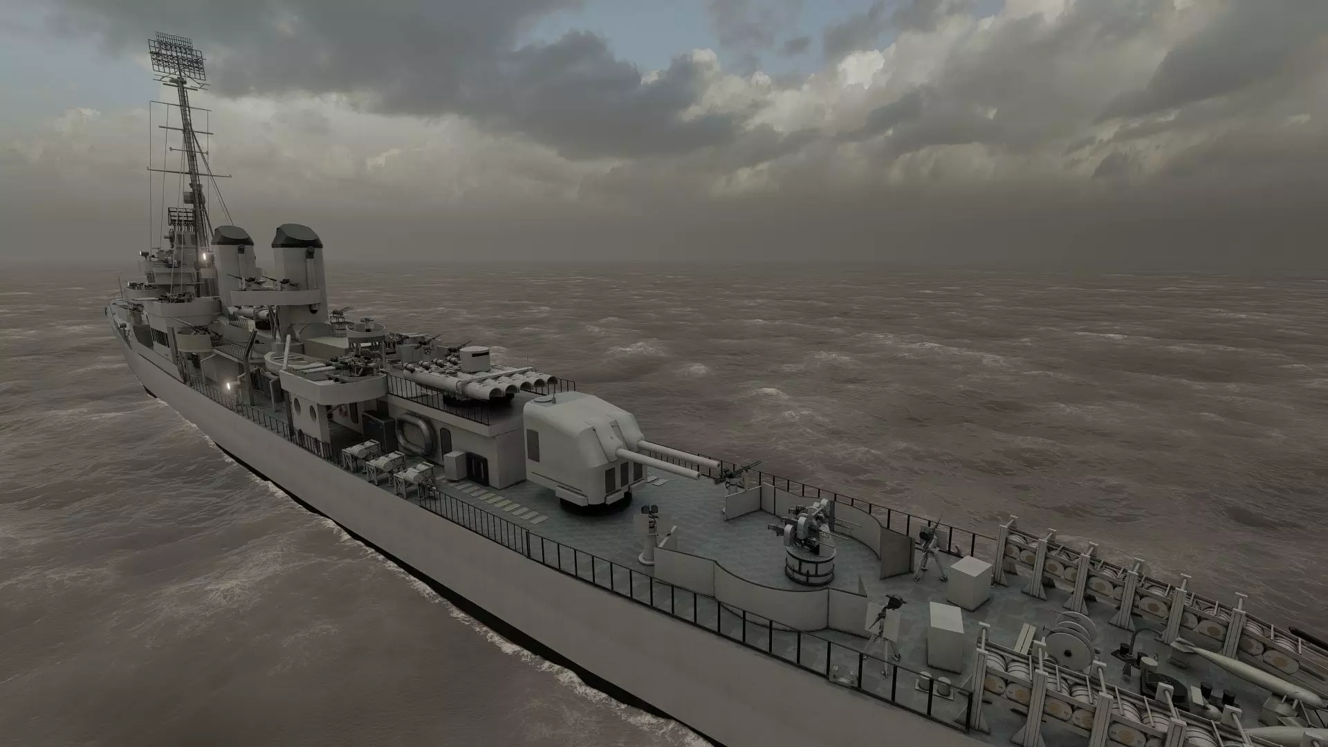 WW2 US NAVY HEAVY CRUISER   3D model_38