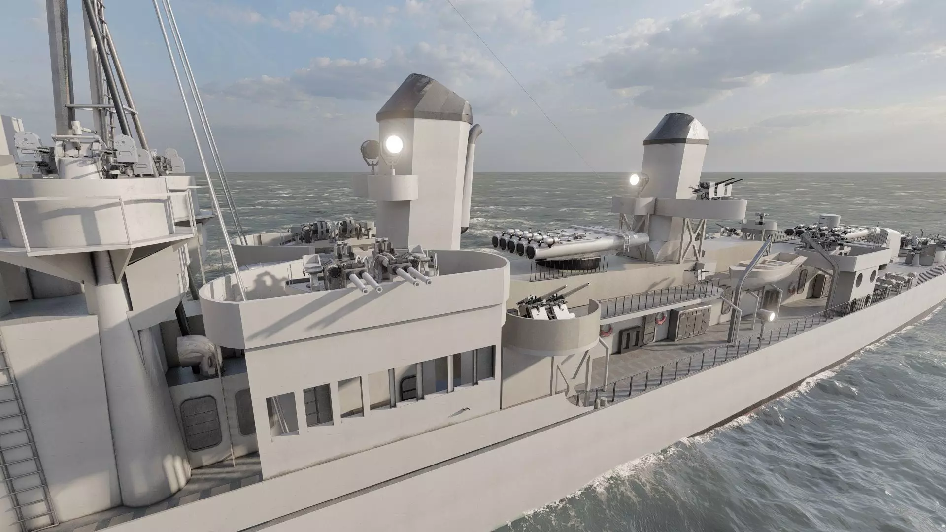 WW2 US NAVY HEAVY CRUISER   3D model_11