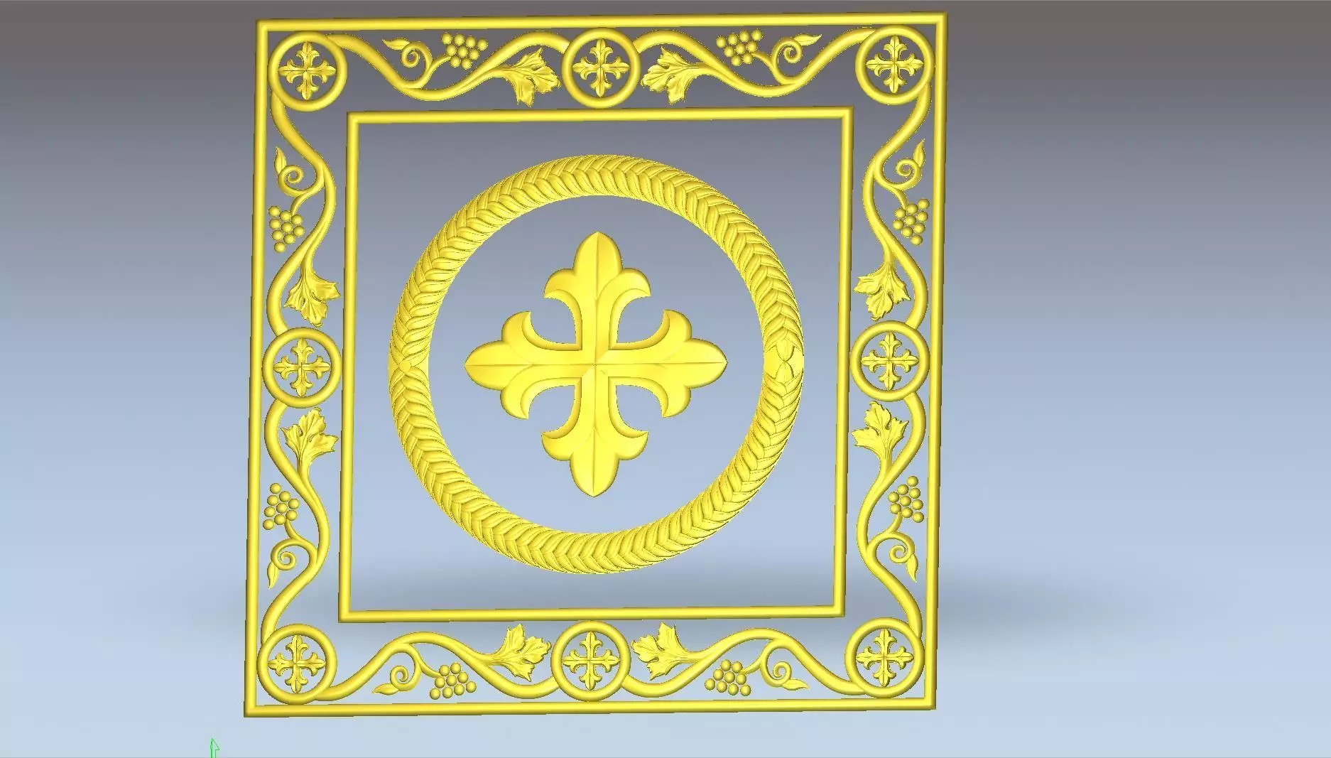 Cross altar panel marble or wood for church 3D model_4