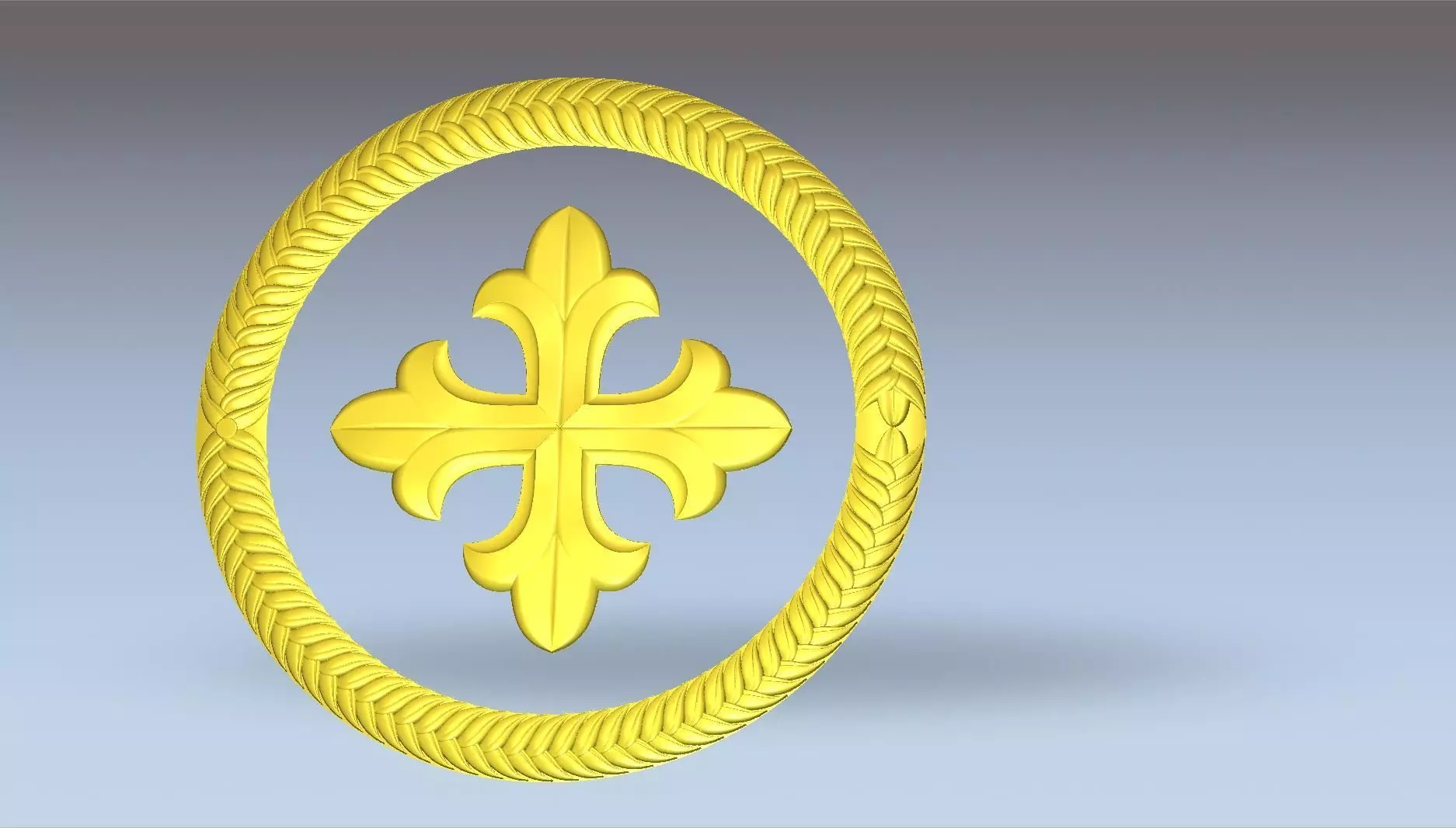 Cross altar panel marble or wood for church 3D model_3