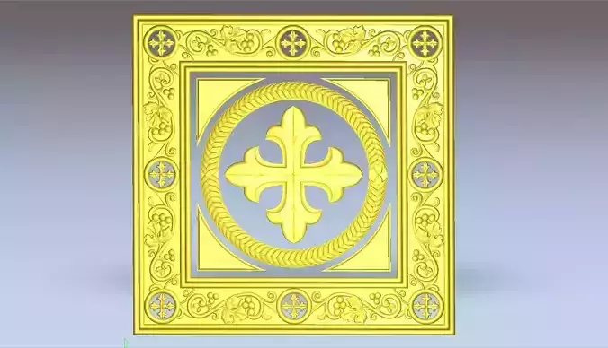 Cross altar panel marble or wood for church