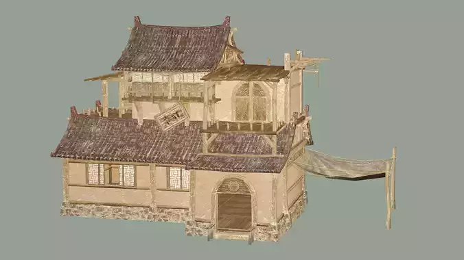 Japan Asian Medieval Hut B House 3D Model