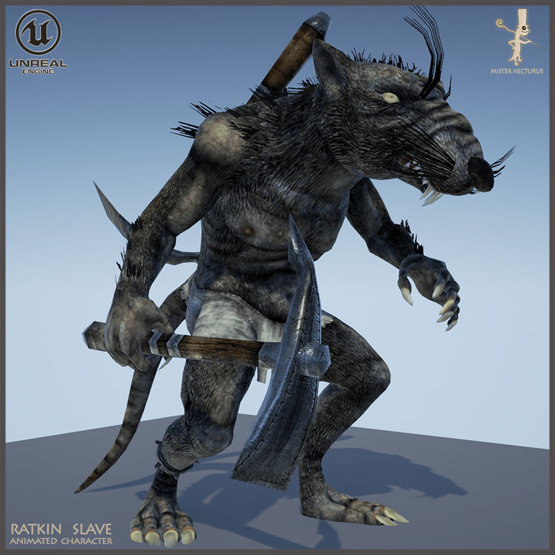 Ratkin Slave Low-poly 3D model_10