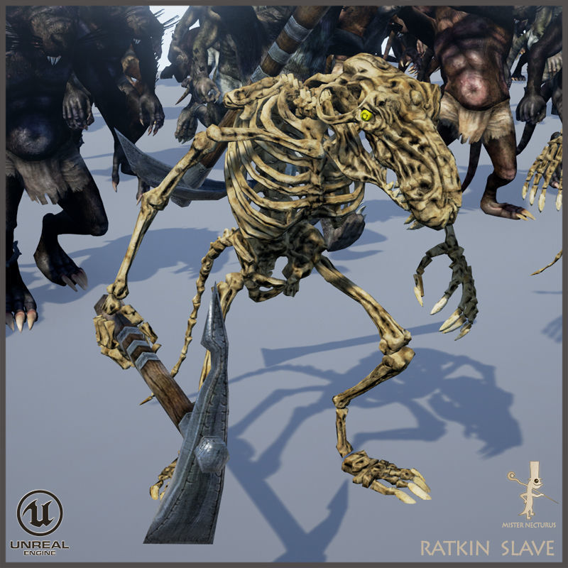 Ratkin Slave Low-poly 3D model_11