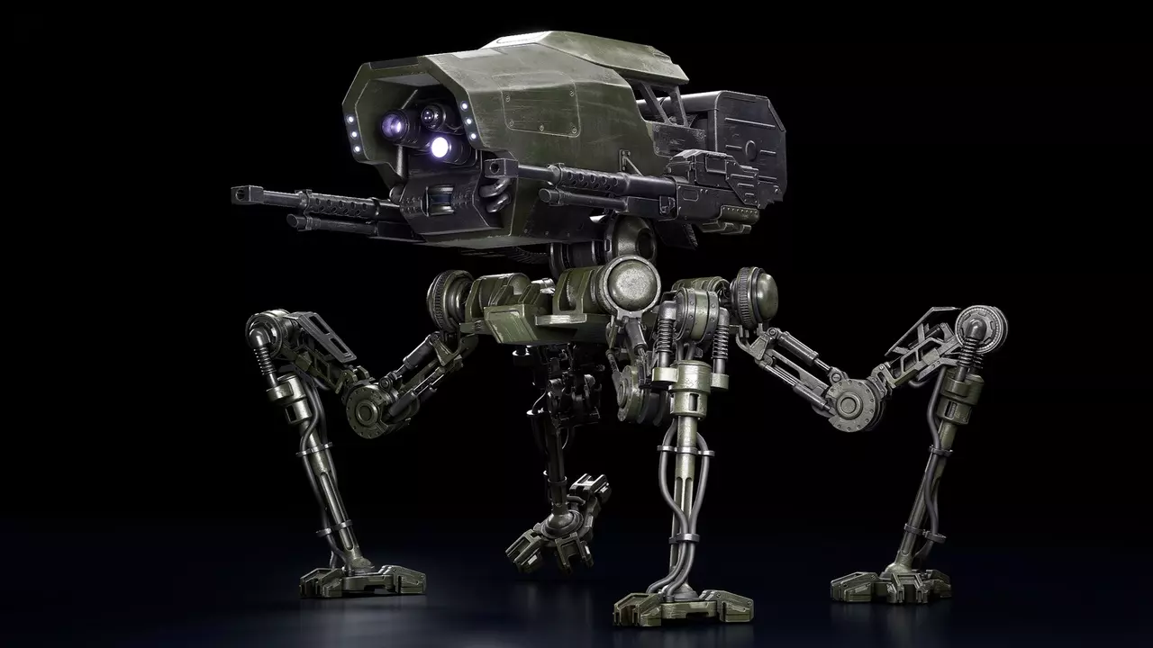 Robot Spider Low-poly 3D model_3