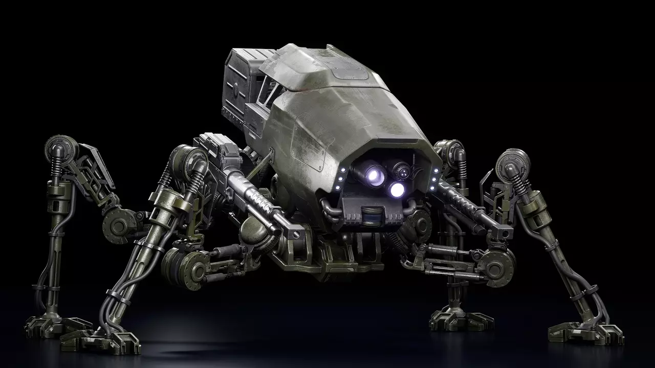 Robot Spider Low-poly 3D model_1