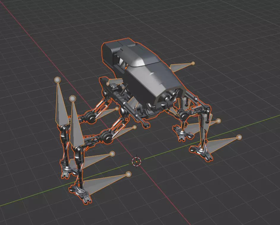 Robot Spider Low-poly 3D model_4