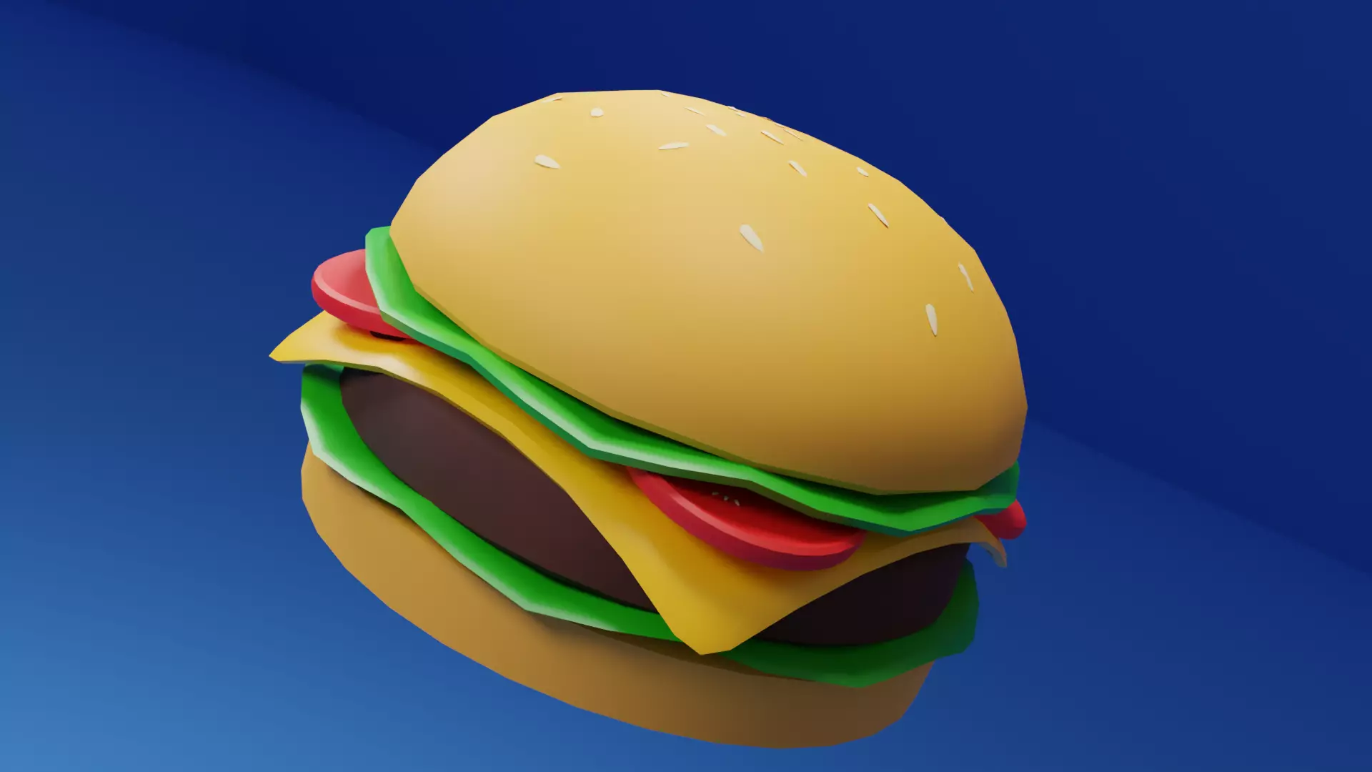 Stylized cartoon Gameready Burger Low-poly 3D model