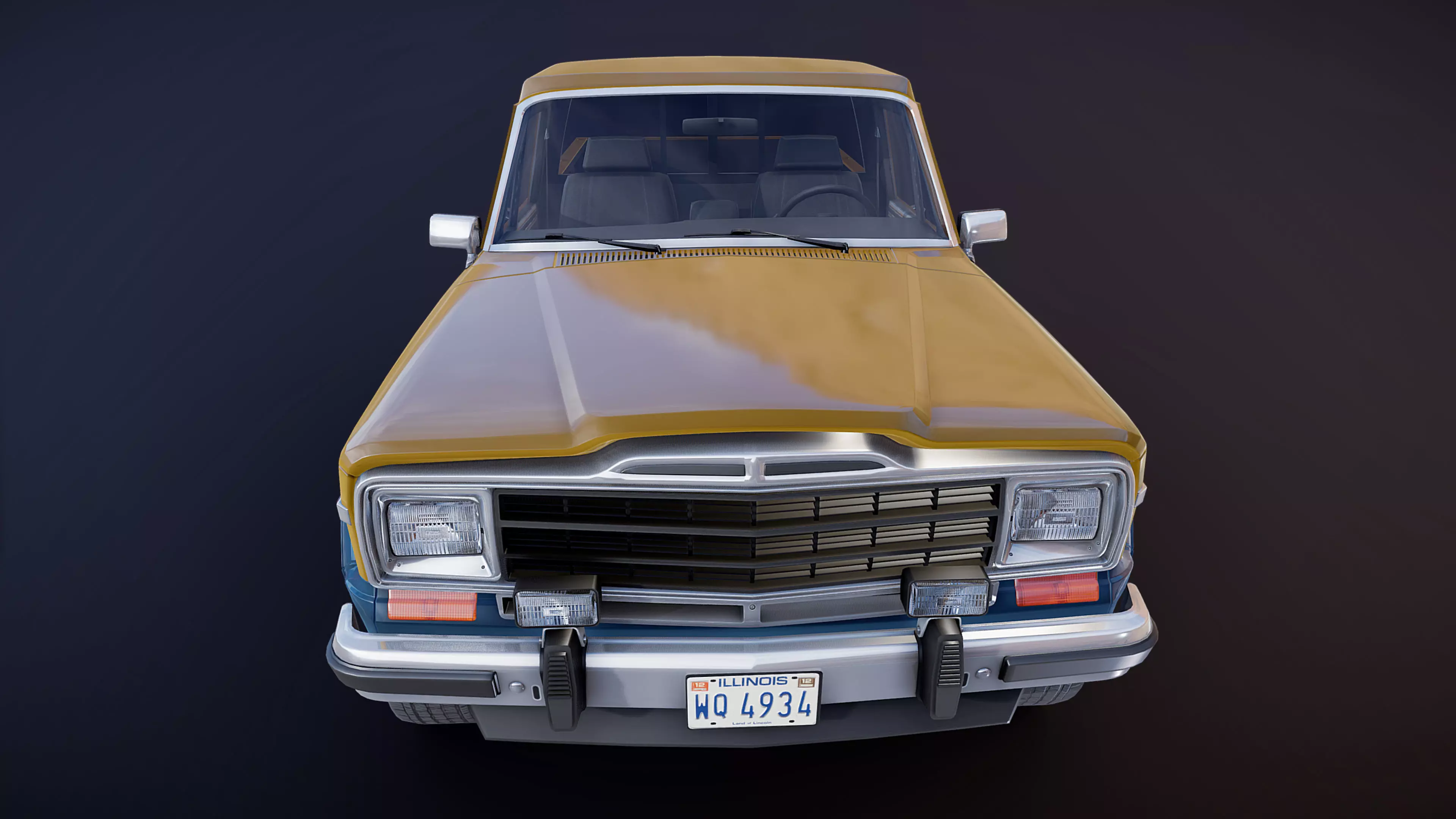 Jeep Gladiator J-10 snow plow pickup Low-poly 3D model_37