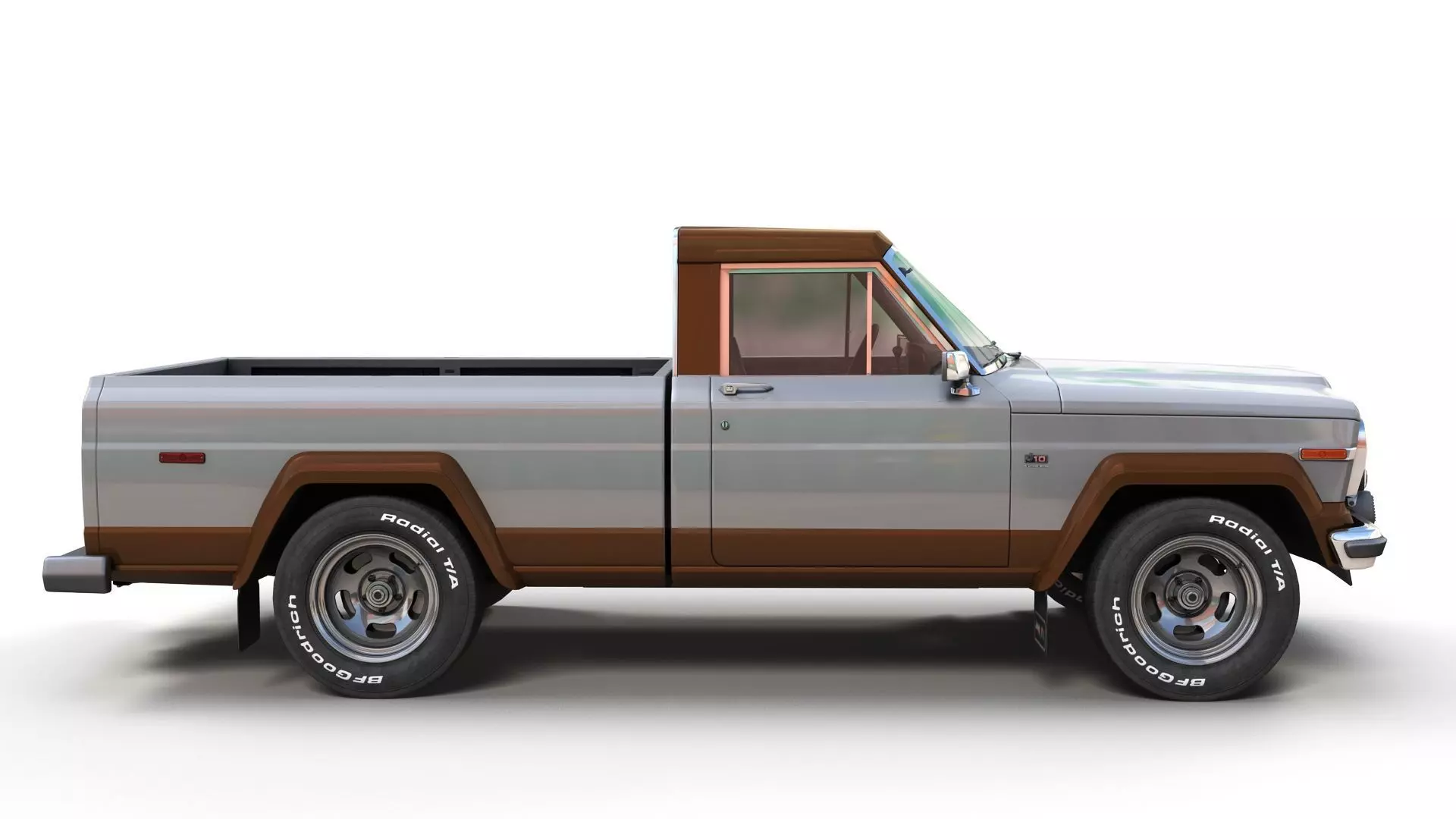 Jeep Gladiator J-10 snow plow pickup Low-poly 3D model_13