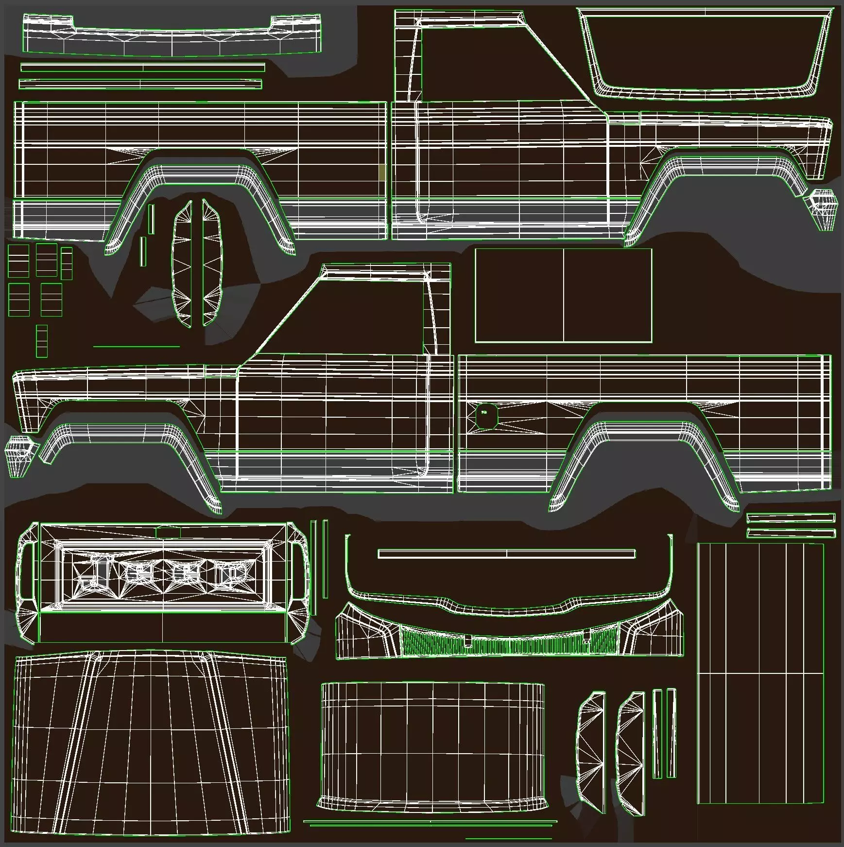 Jeep Gladiator J-10 snow plow pickup Low-poly 3D model_69