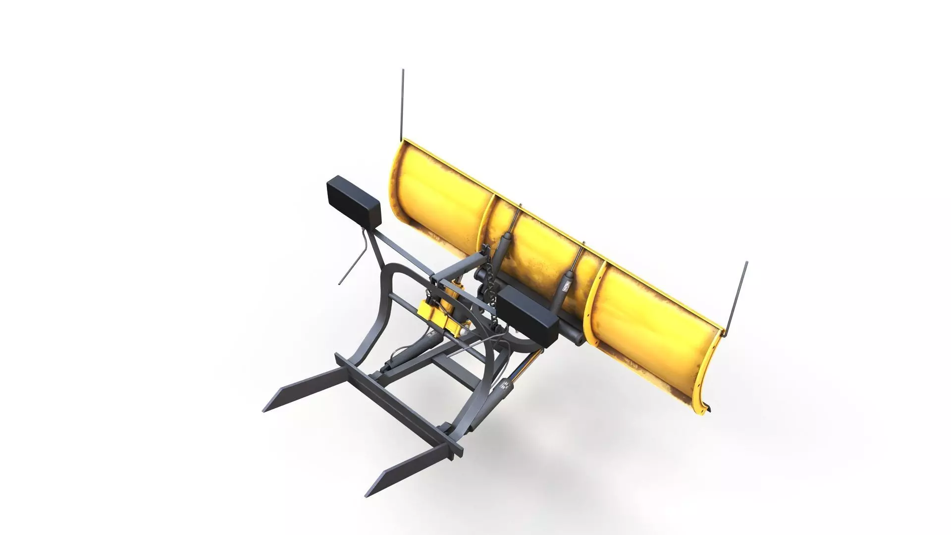 Jeep Gladiator J-10 snow plow pickup Low-poly 3D model_17