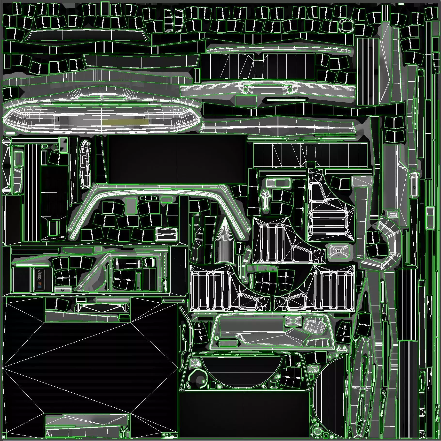 Jeep Gladiator J-10 snow plow pickup Low-poly 3D model_71