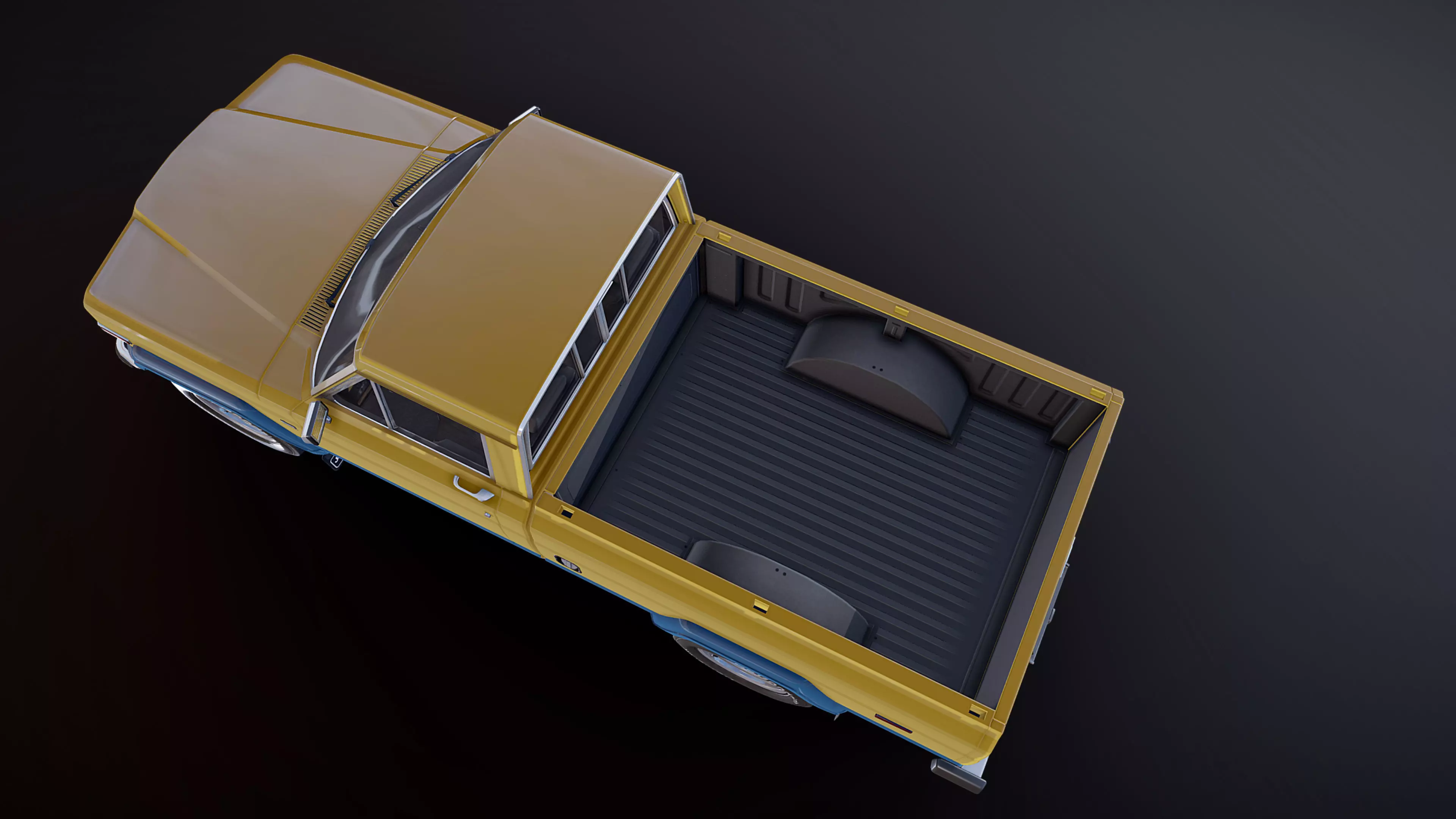 Jeep Gladiator J-10 snow plow pickup Low-poly 3D model_36