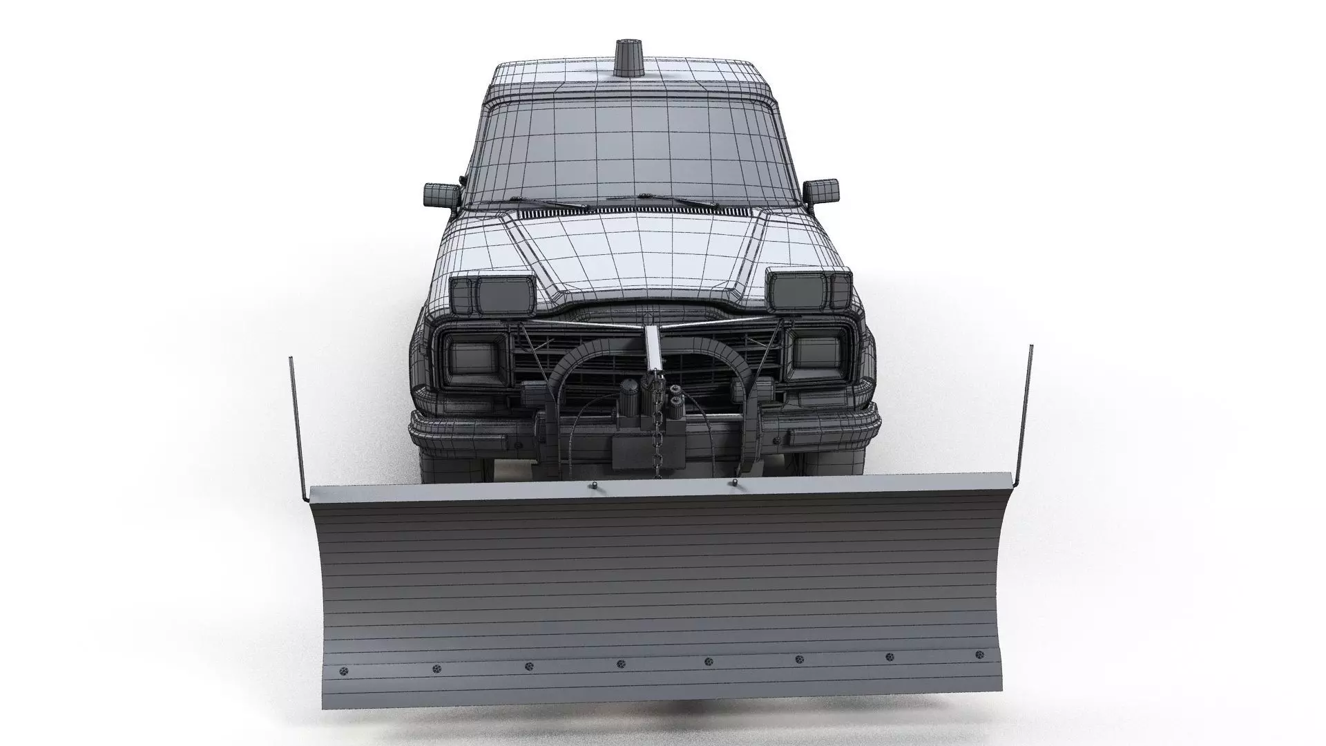 Jeep Gladiator J-10 snow plow pickup Low-poly 3D model_27