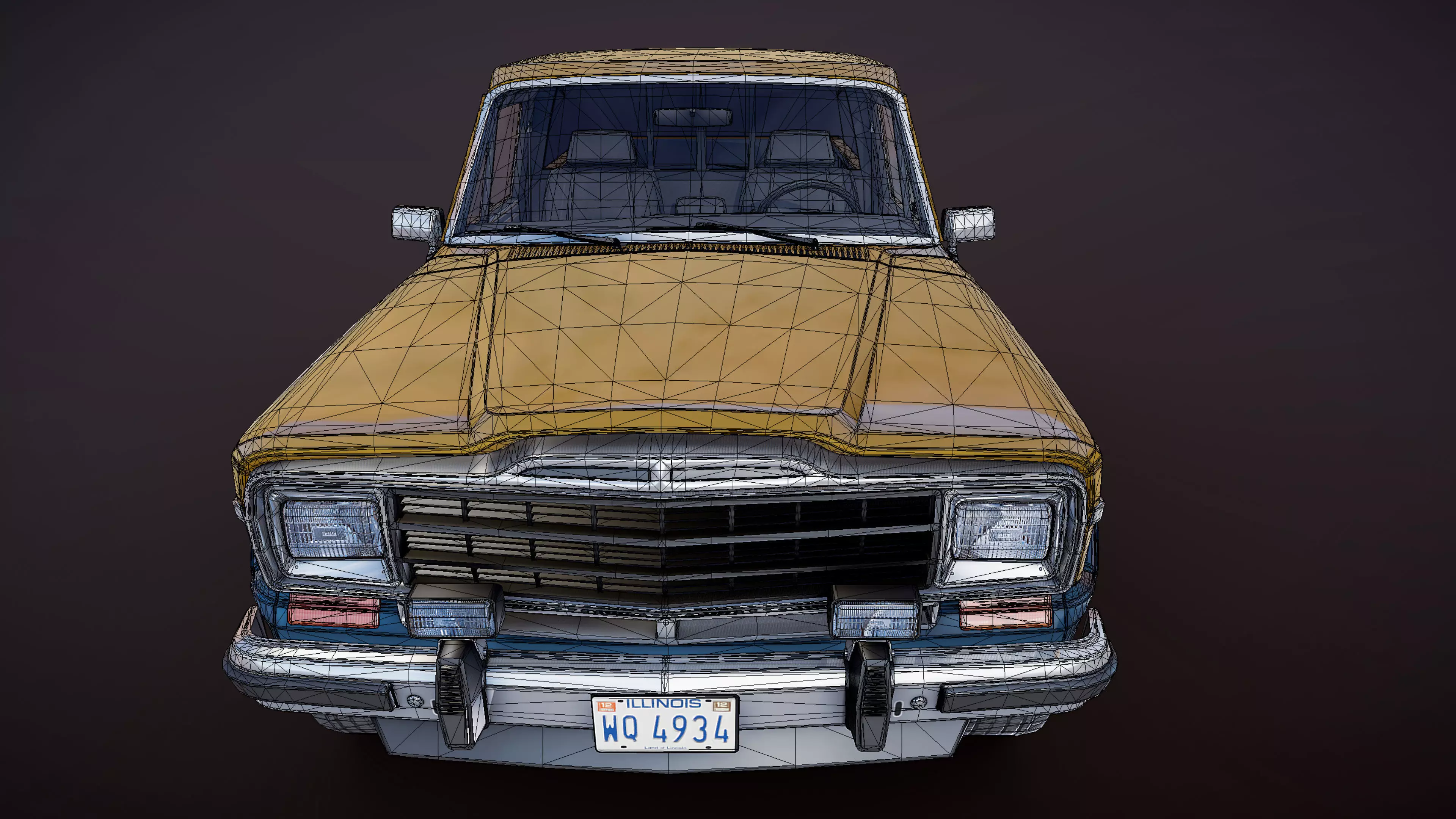Jeep Gladiator J-10 snow plow pickup Low-poly 3D model_46