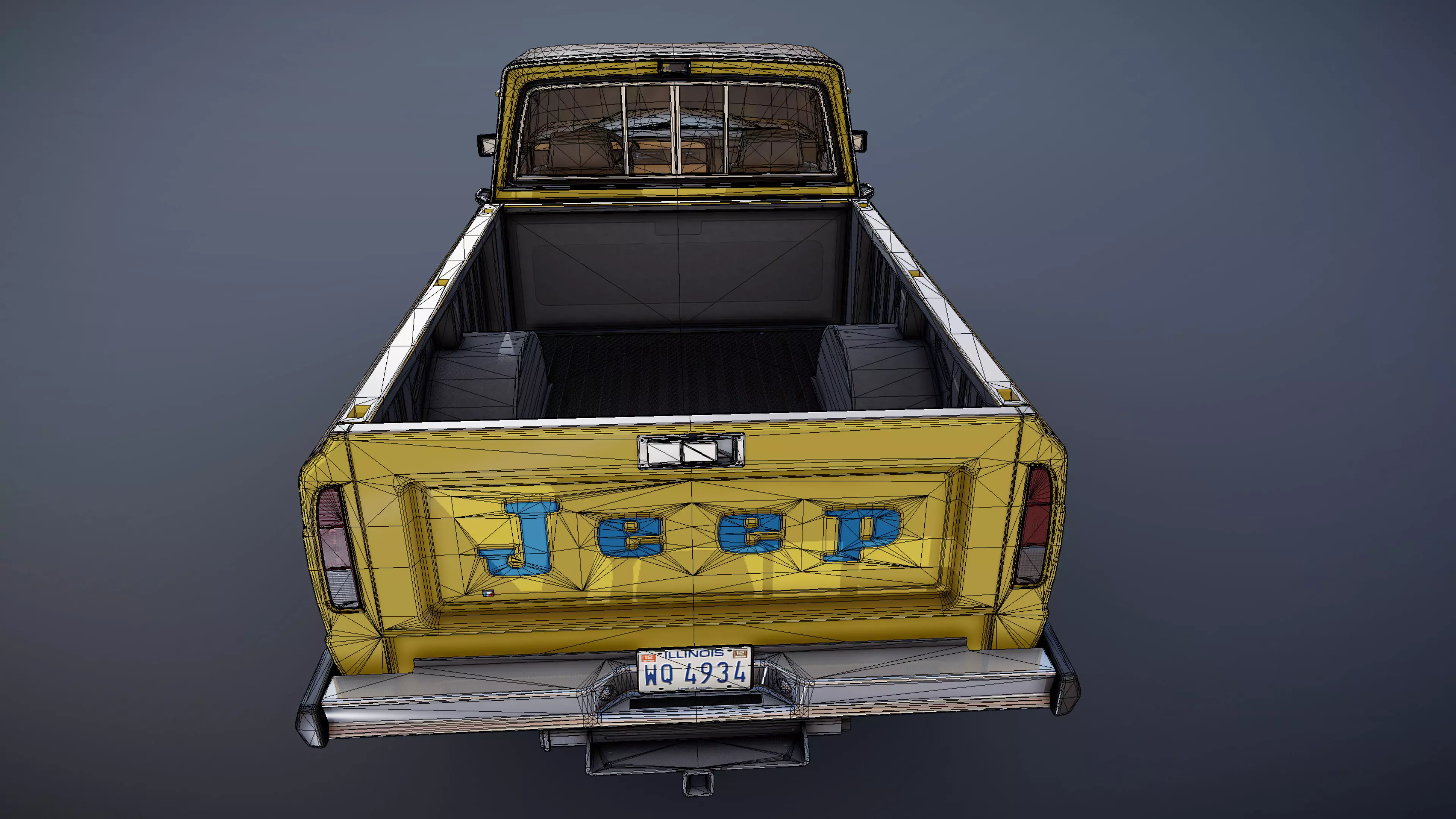 Jeep Gladiator J-10 snow plow pickup Low-poly 3D model_47