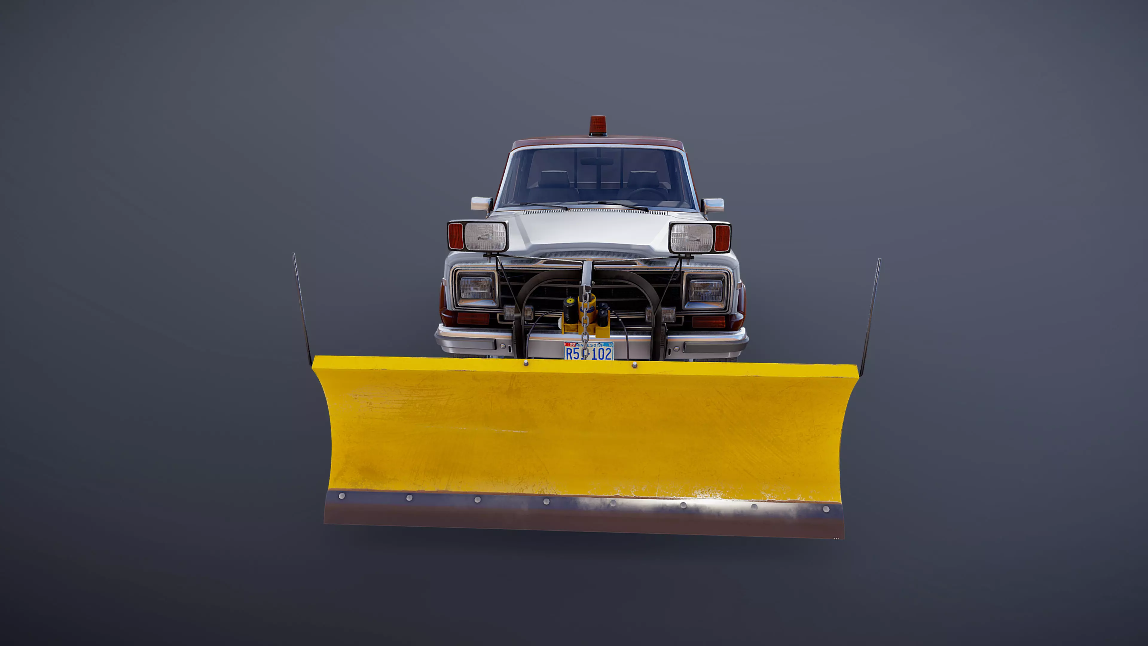 Jeep Gladiator J-10 snow plow pickup Low-poly 3D model_52