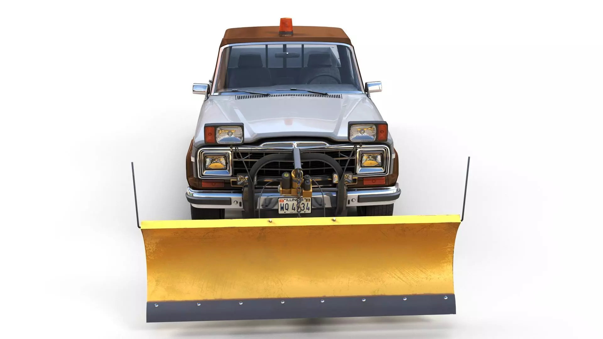 Jeep Gladiator J-10 snow plow pickup Low-poly 3D model_9