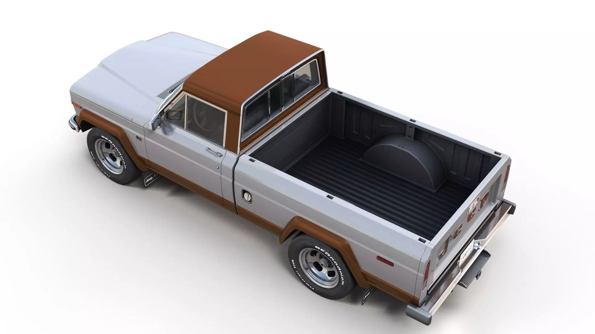 Jeep Gladiator J-10 snow plow pickup Low-poly 3D model_14