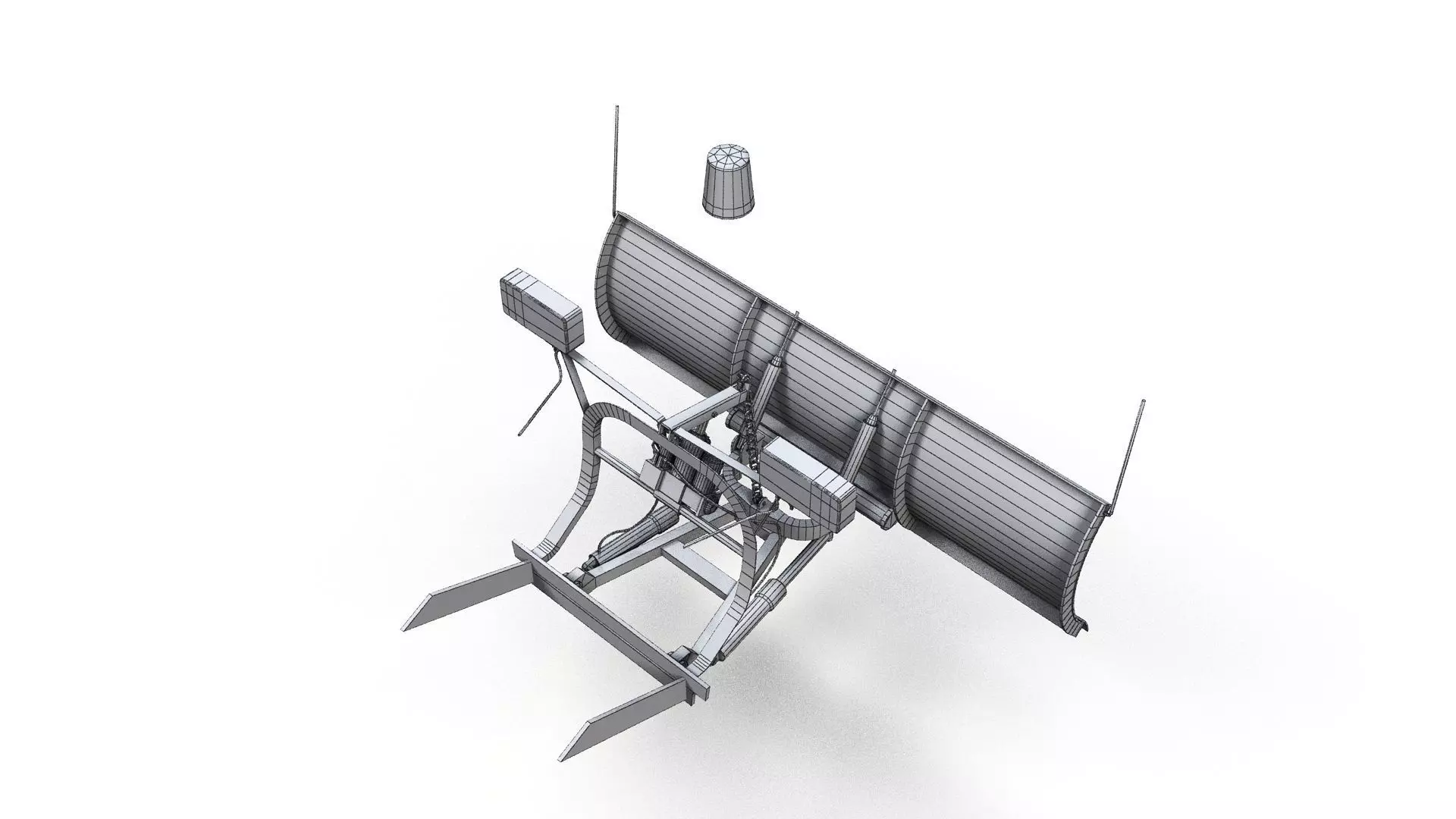 Jeep Gladiator J-10 snow plow pickup Low-poly 3D model_30