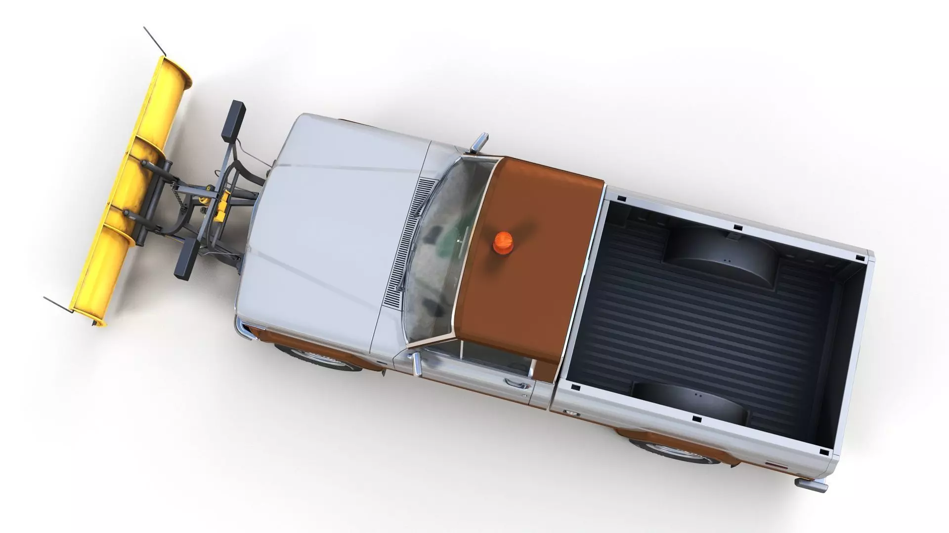 Jeep Gladiator J-10 snow plow pickup Low-poly 3D model_8