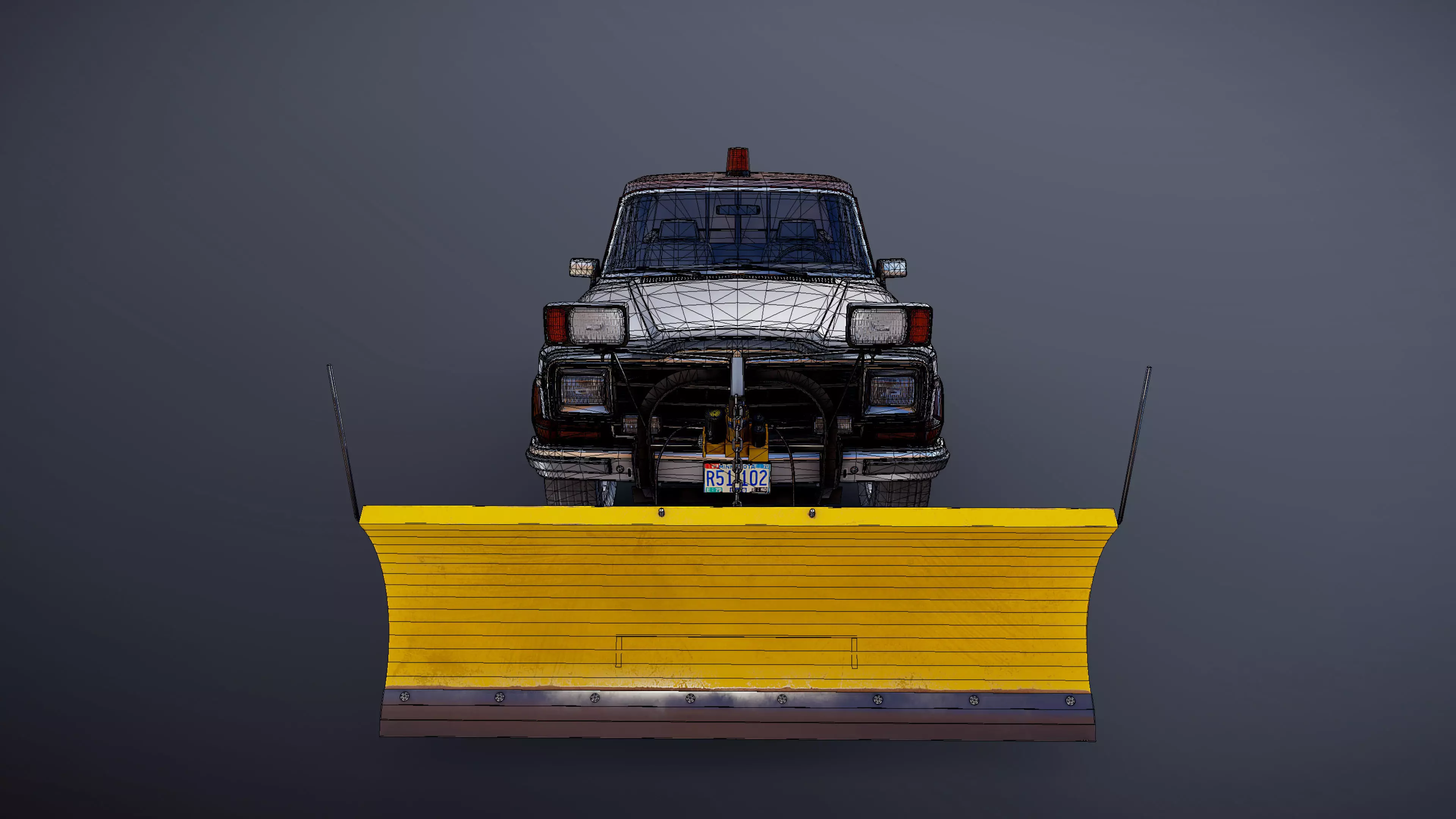 Jeep Gladiator J-10 snow plow pickup Low-poly 3D model_58