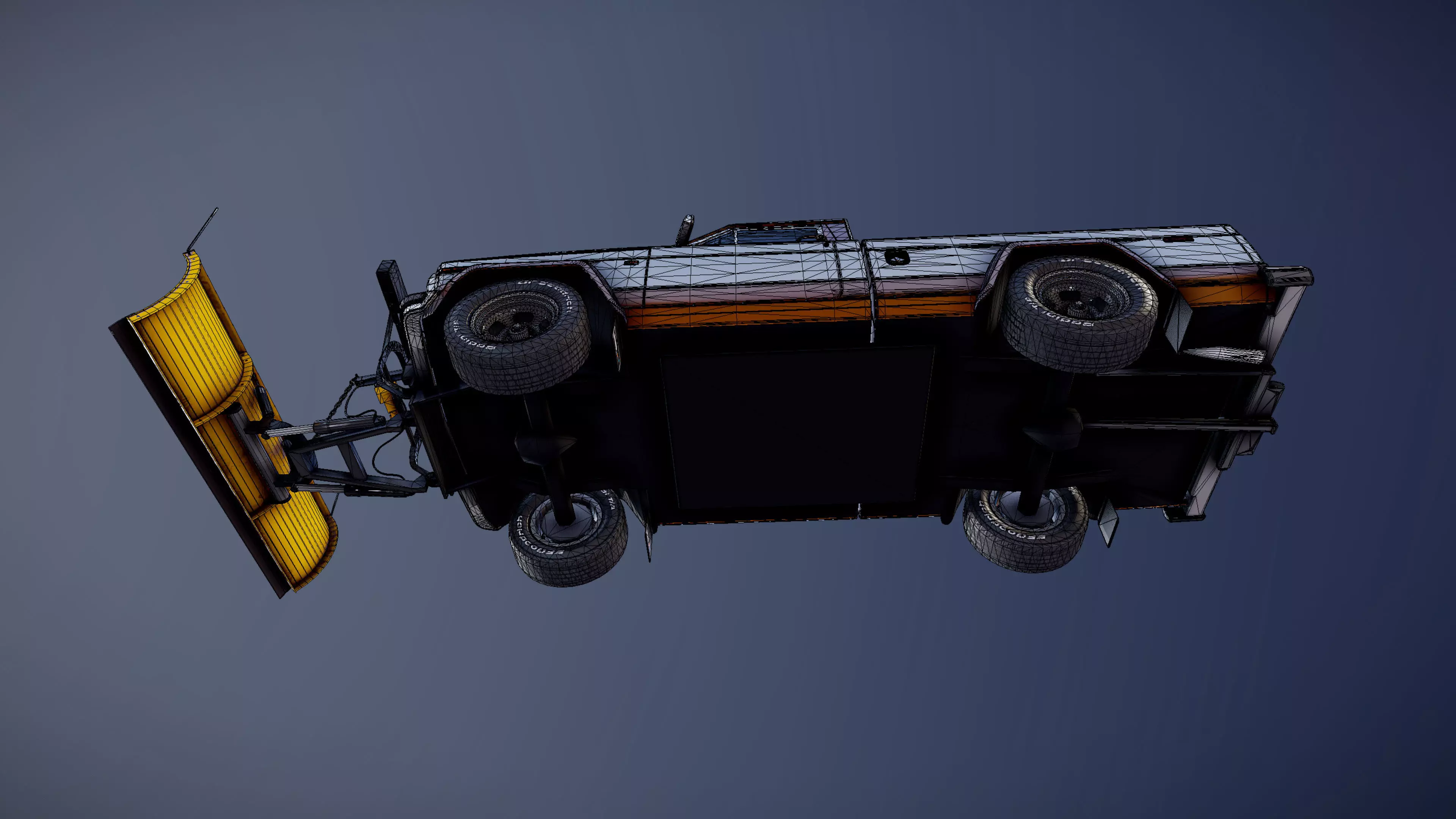 Jeep Gladiator J-10 snow plow pickup Low-poly 3D model_59