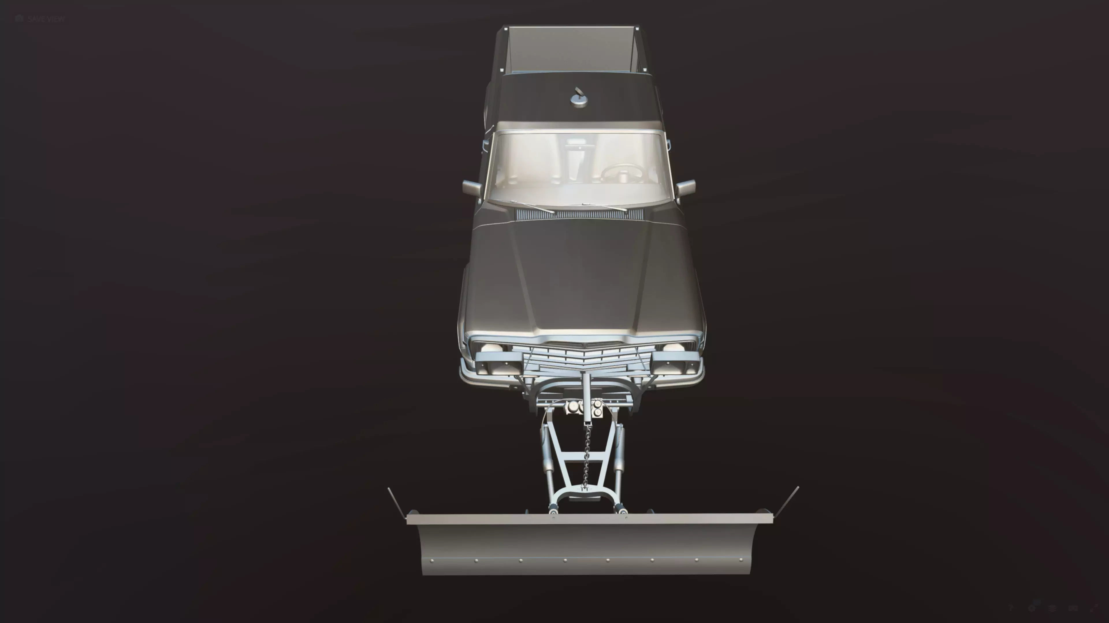 Jeep Gladiator J-10 snow plow pickup Low-poly 3D model_62