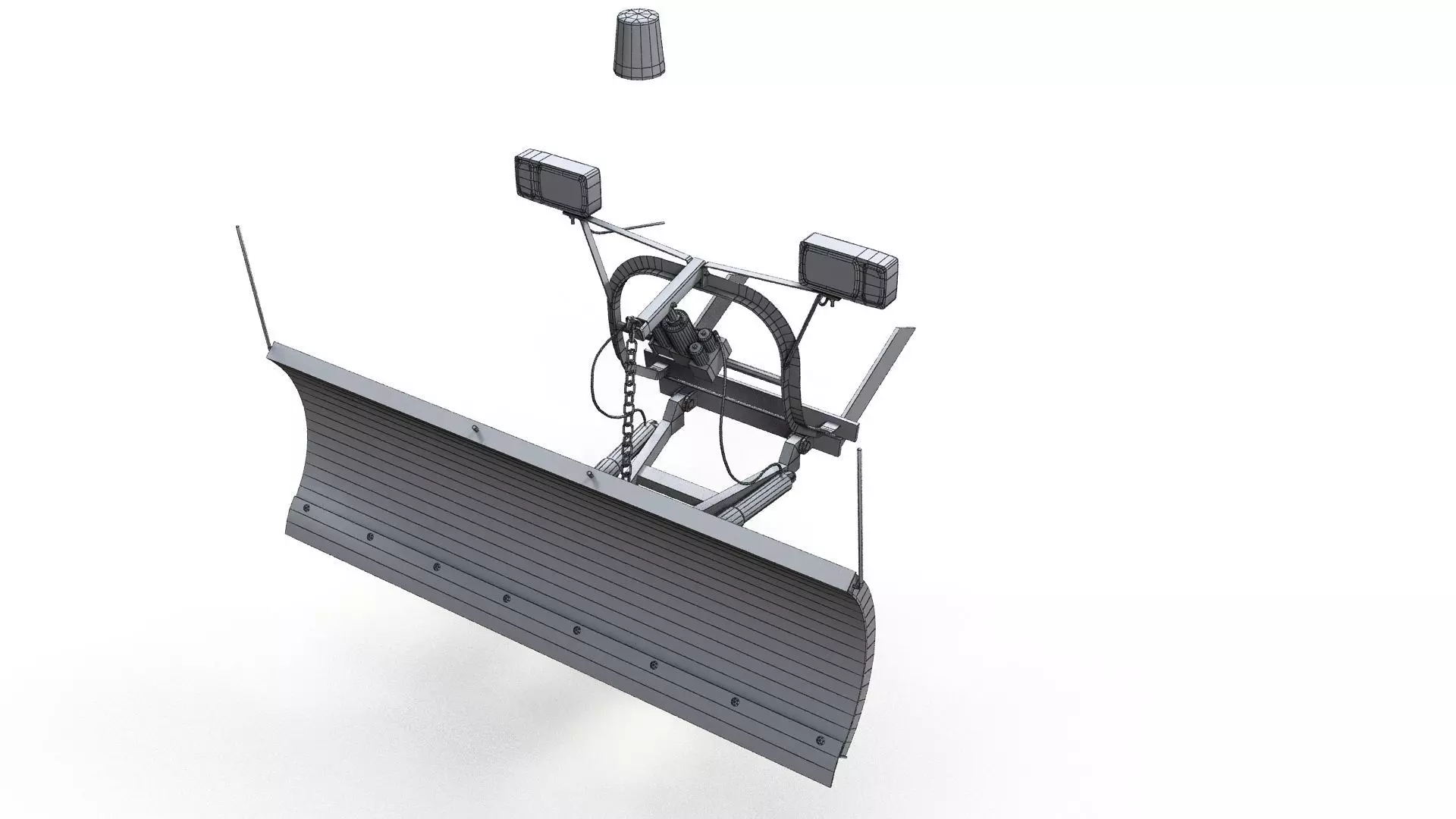 Jeep Gladiator J-10 snow plow pickup Low-poly 3D model_29