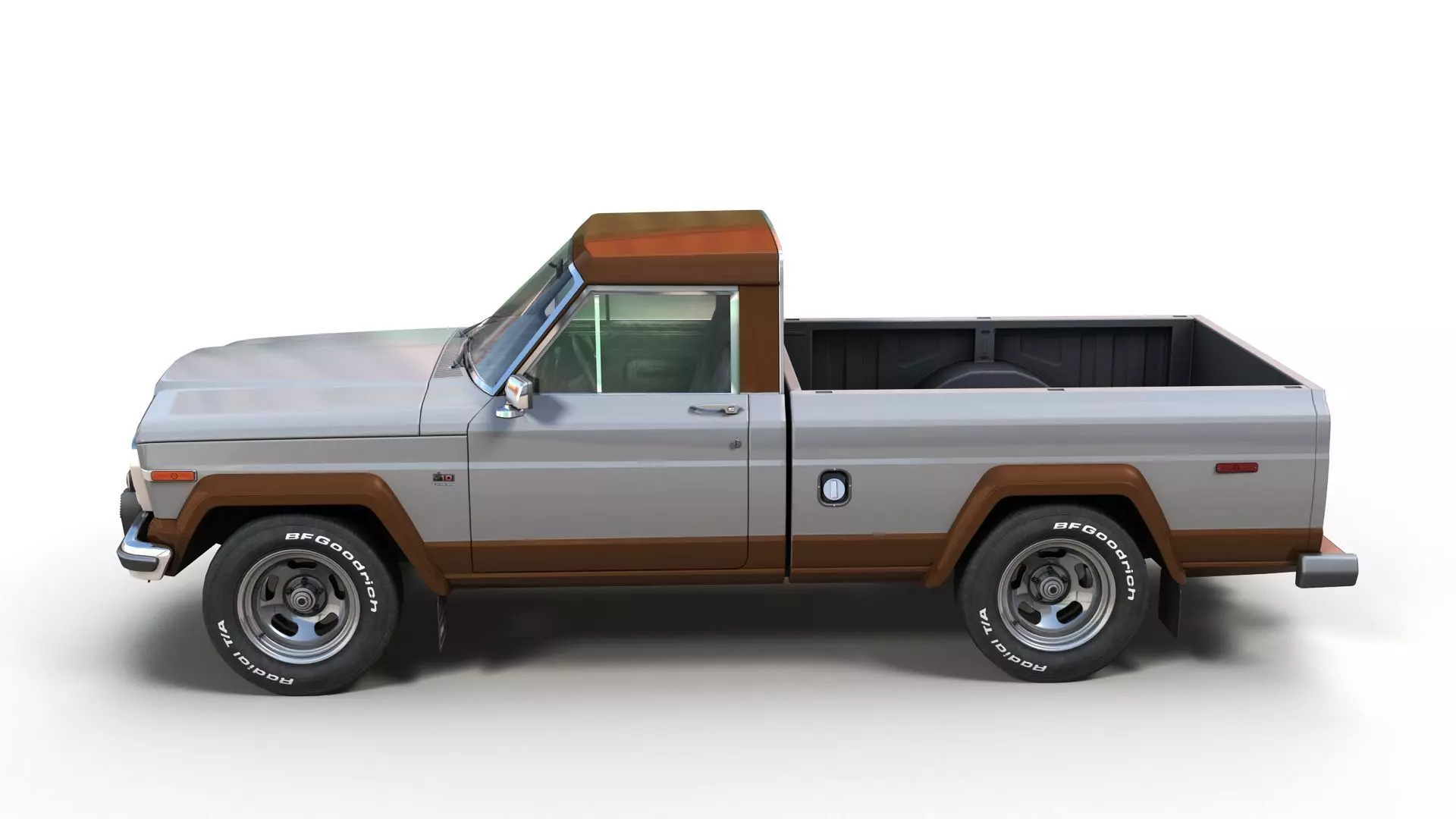 Jeep Gladiator J-10 snow plow pickup Low-poly 3D model_15