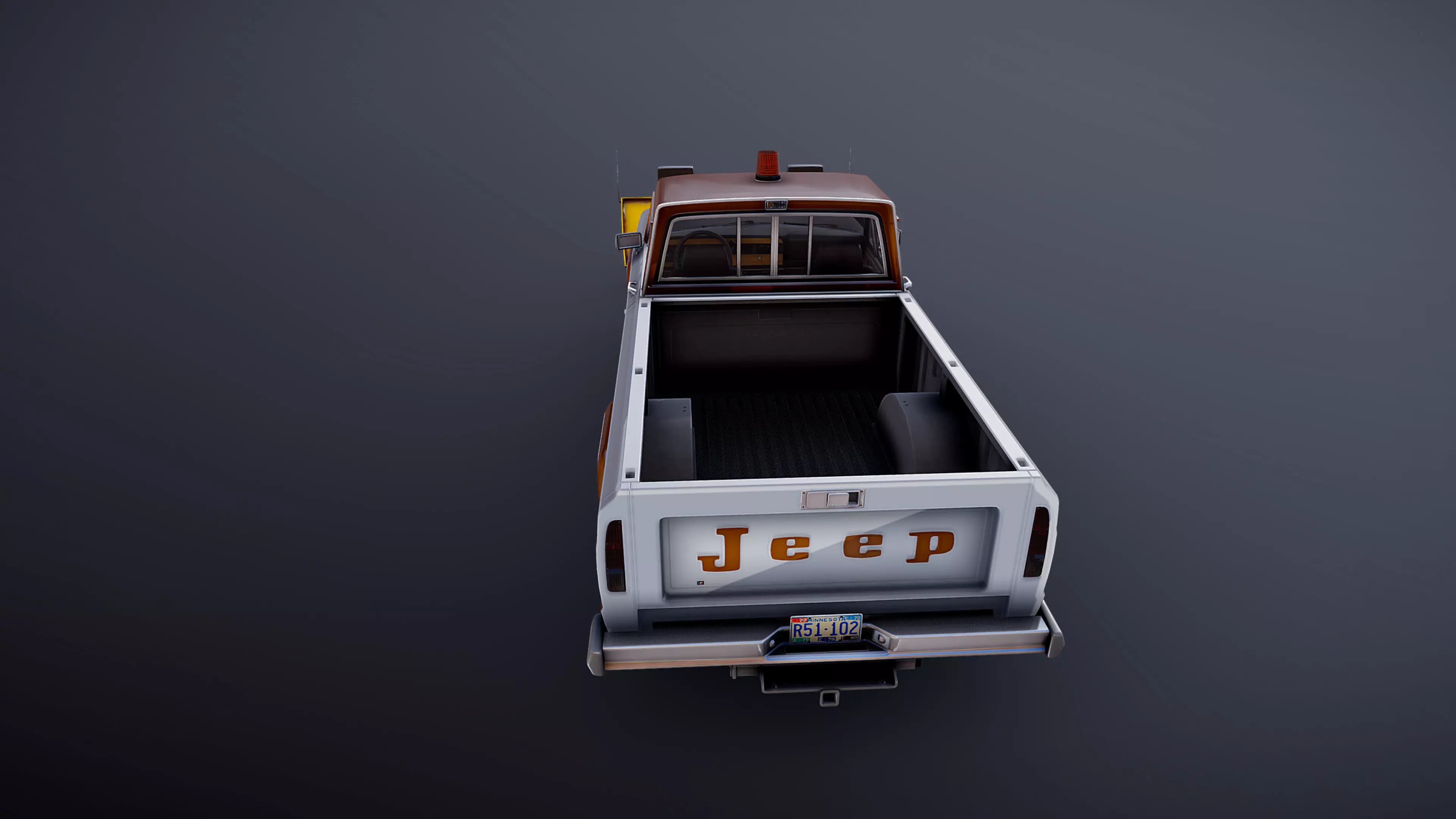 Jeep Gladiator J-10 snow plow pickup Low-poly 3D model_55