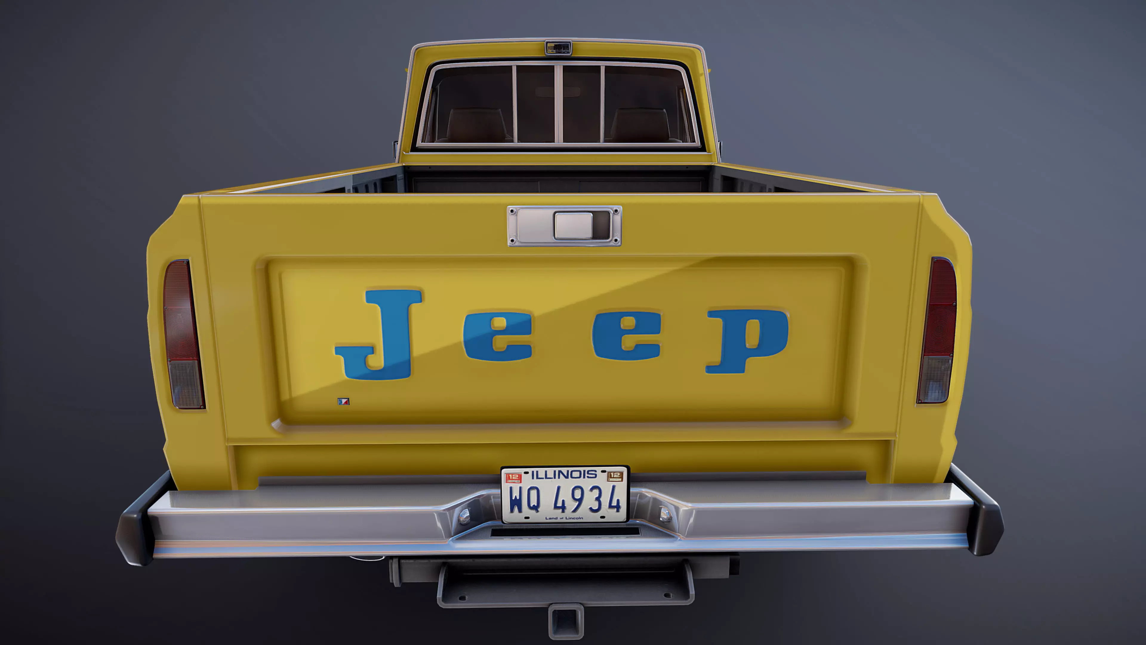 Jeep Gladiator J-10 snow plow pickup Low-poly 3D model_39
