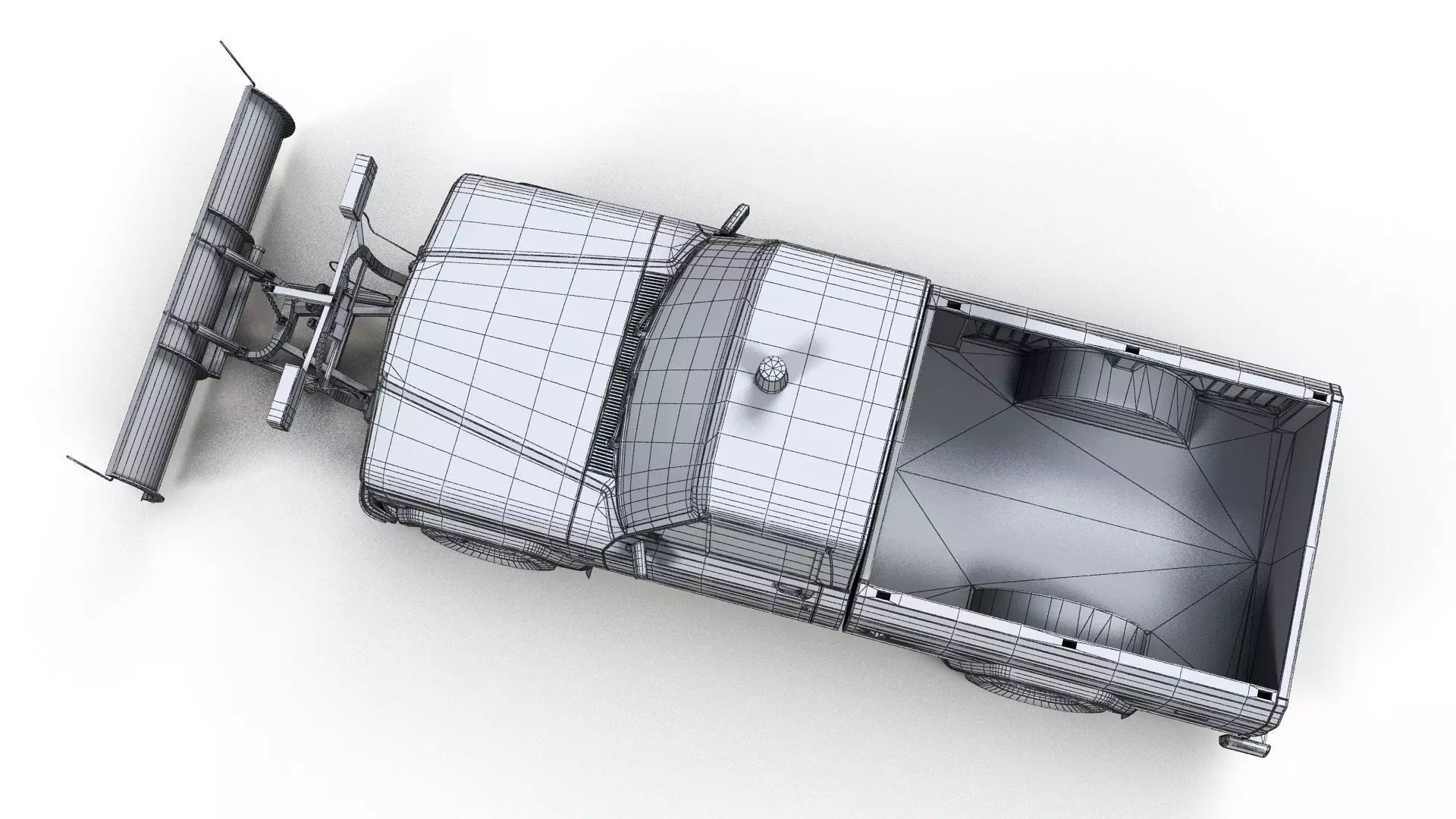 Jeep Gladiator J-10 snow plow pickup Low-poly 3D model_26