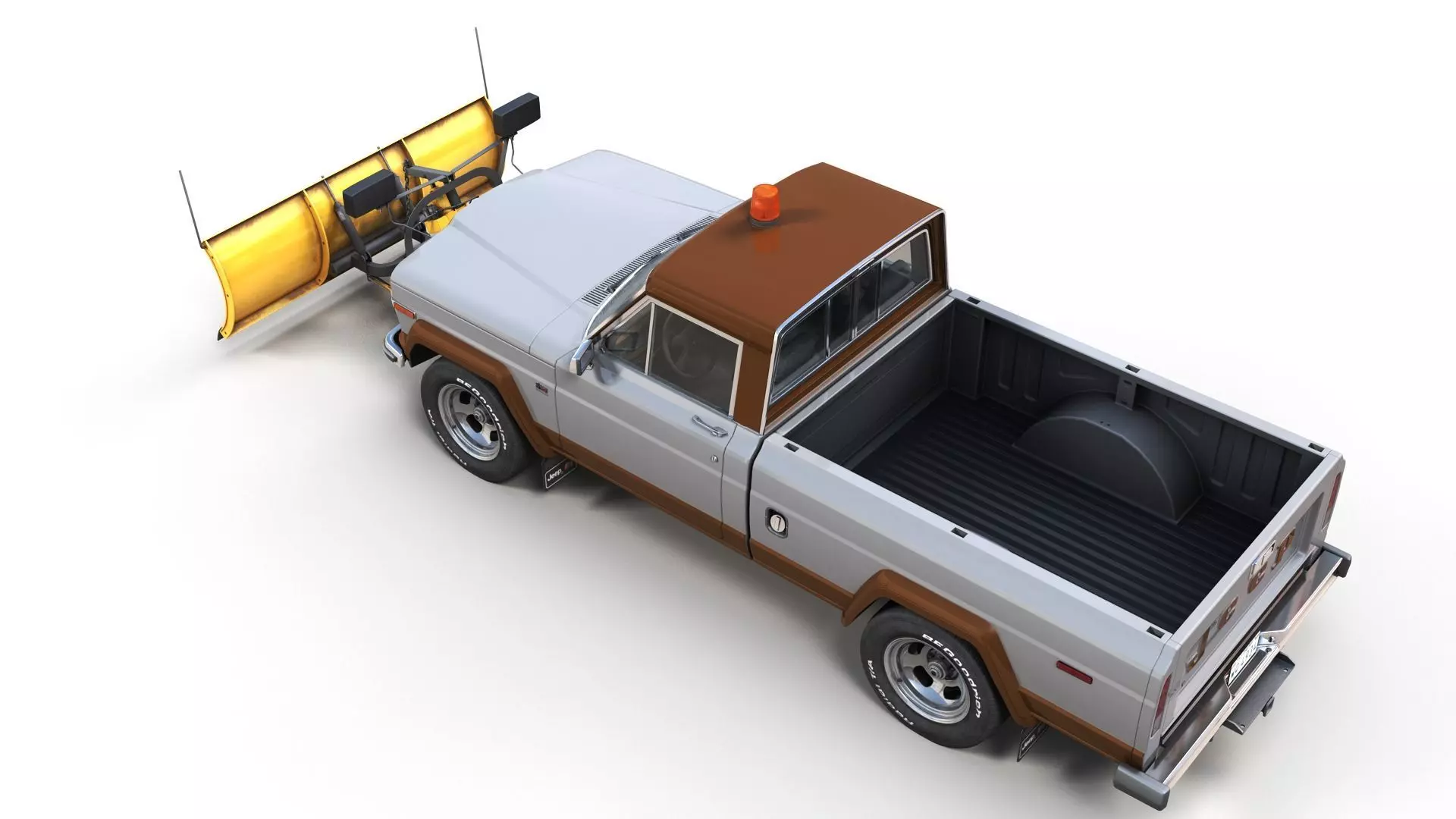 Jeep Gladiator J-10 snow plow pickup Low-poly 3D model_6