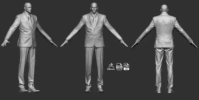 Business suit for Man zbrush Highpoly